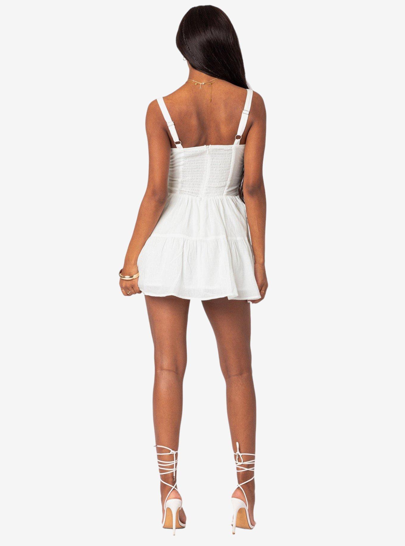 Lenore Cupped Mini Dress, BRIGHT WHITE, alternate