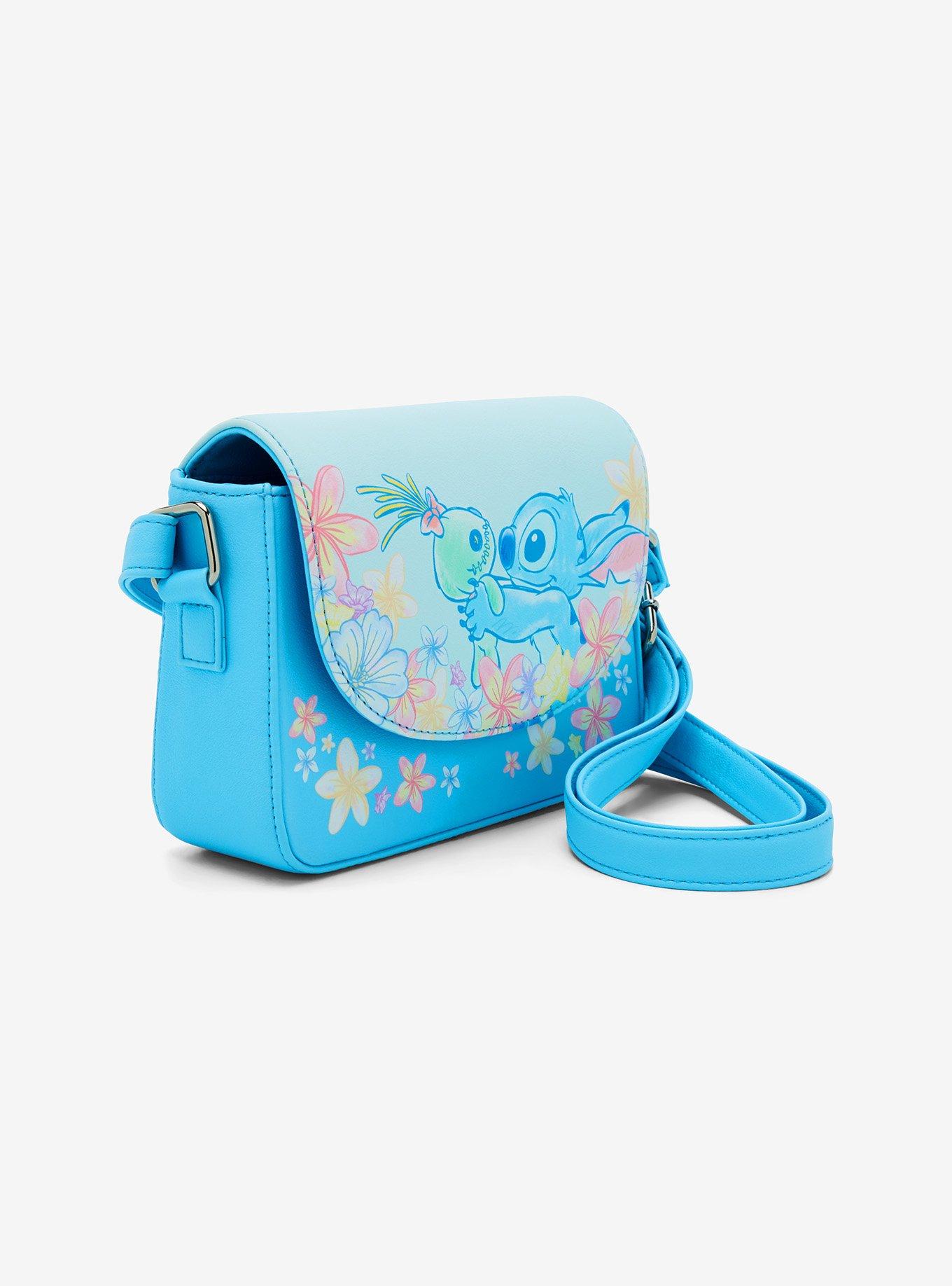 Loungefly Disney Stitch & Scrump Flowers Crossbody Bag, , hi-res