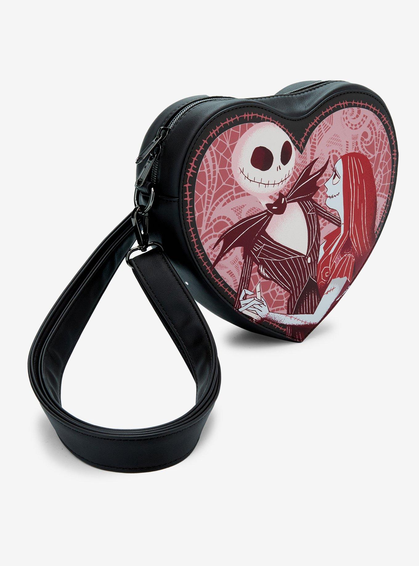 Loungefly The Nightmare Before Christmas Jack & Sally Heart Figural Crossbody Bag, , hi-res