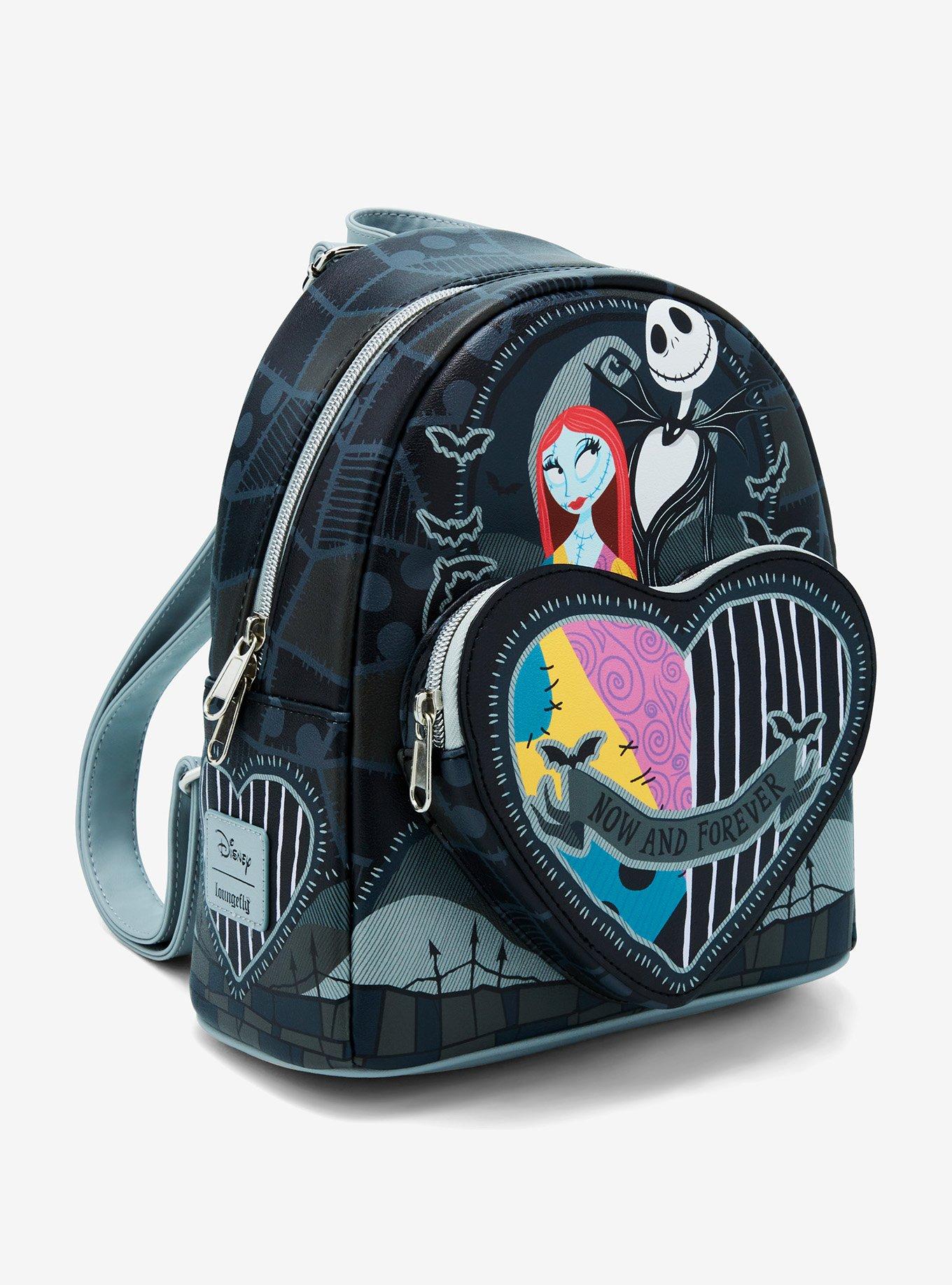 Loungefly The Nightmare Before Christmas Jack & Sally Split Heart Mini Backpack, , hi-res