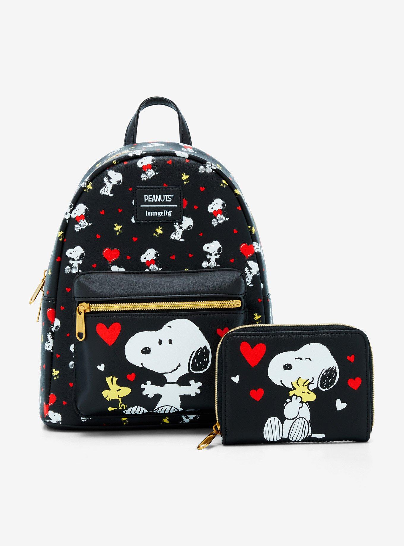 Loungefly Peanuts Snoopy Woodstock Hearts Mini Backpack, , alternate
