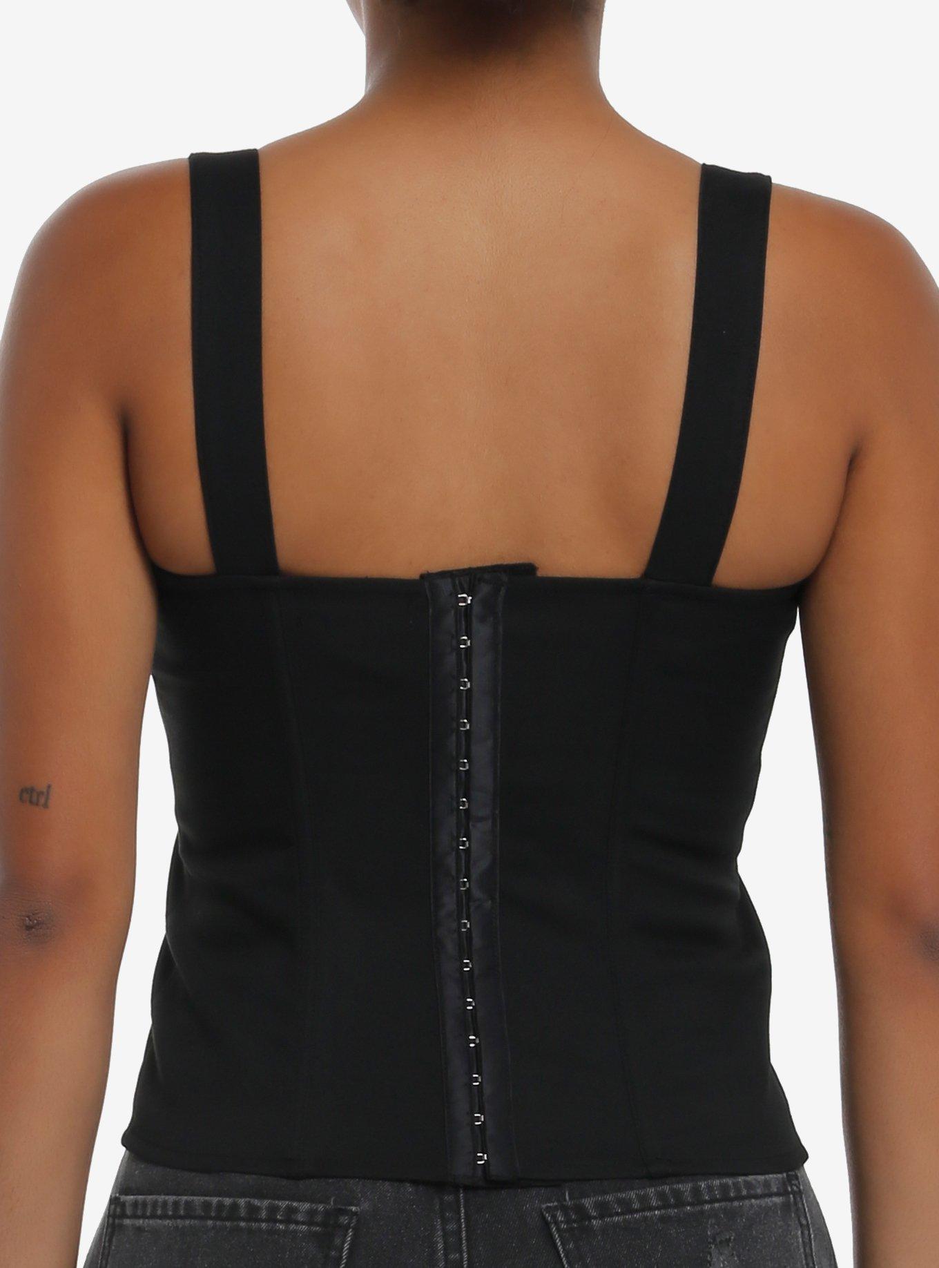 Social Collision Black Lace-Up Girls Corset Top, BLACK, alternate