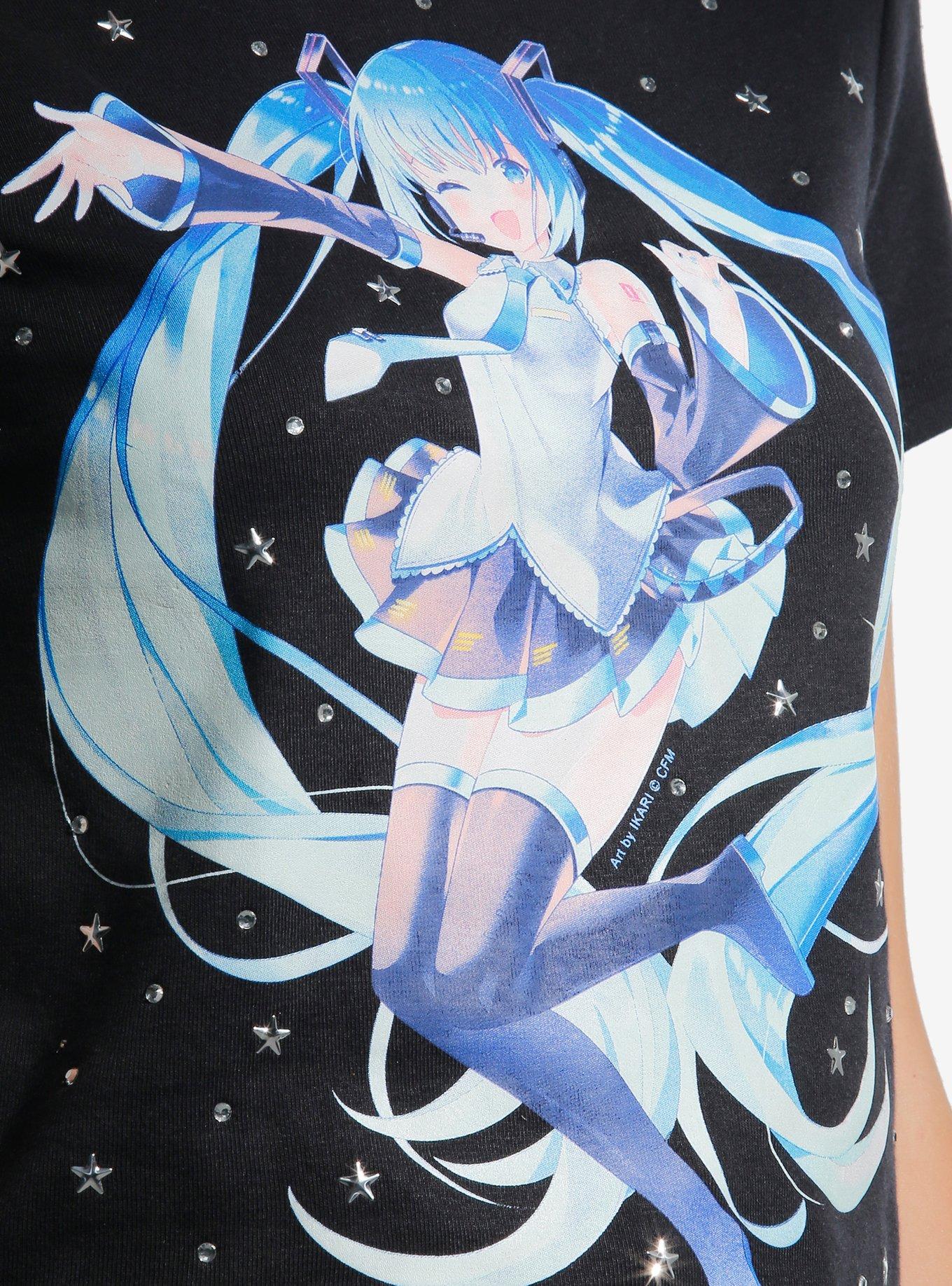 Hatsune Miku Star Rhinestone Girls Ringer Baby T-Shirt