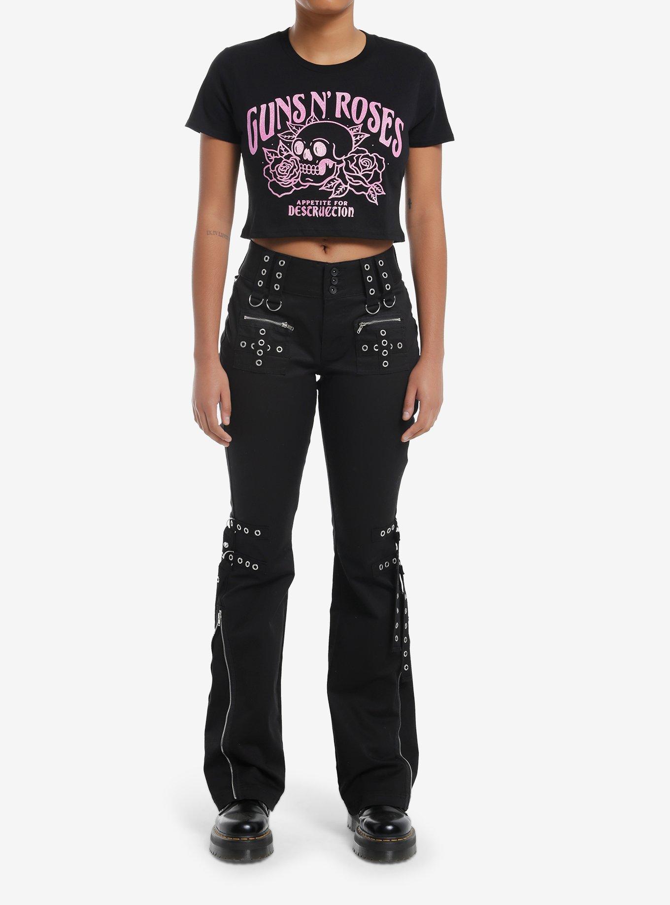 Guns N' Roses Pink Glitter Skull Girls Baby T-Shirt, , hi-res