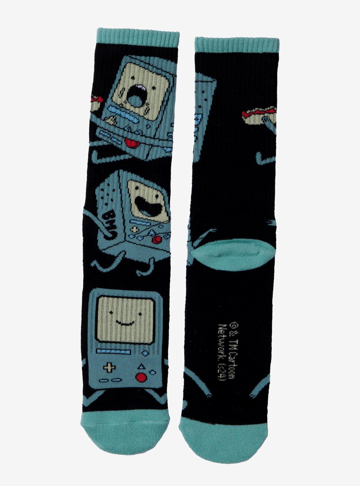 Adventure Time BMO Allover Print Crew Socks - BoxLunch Exclusive, , hi-res