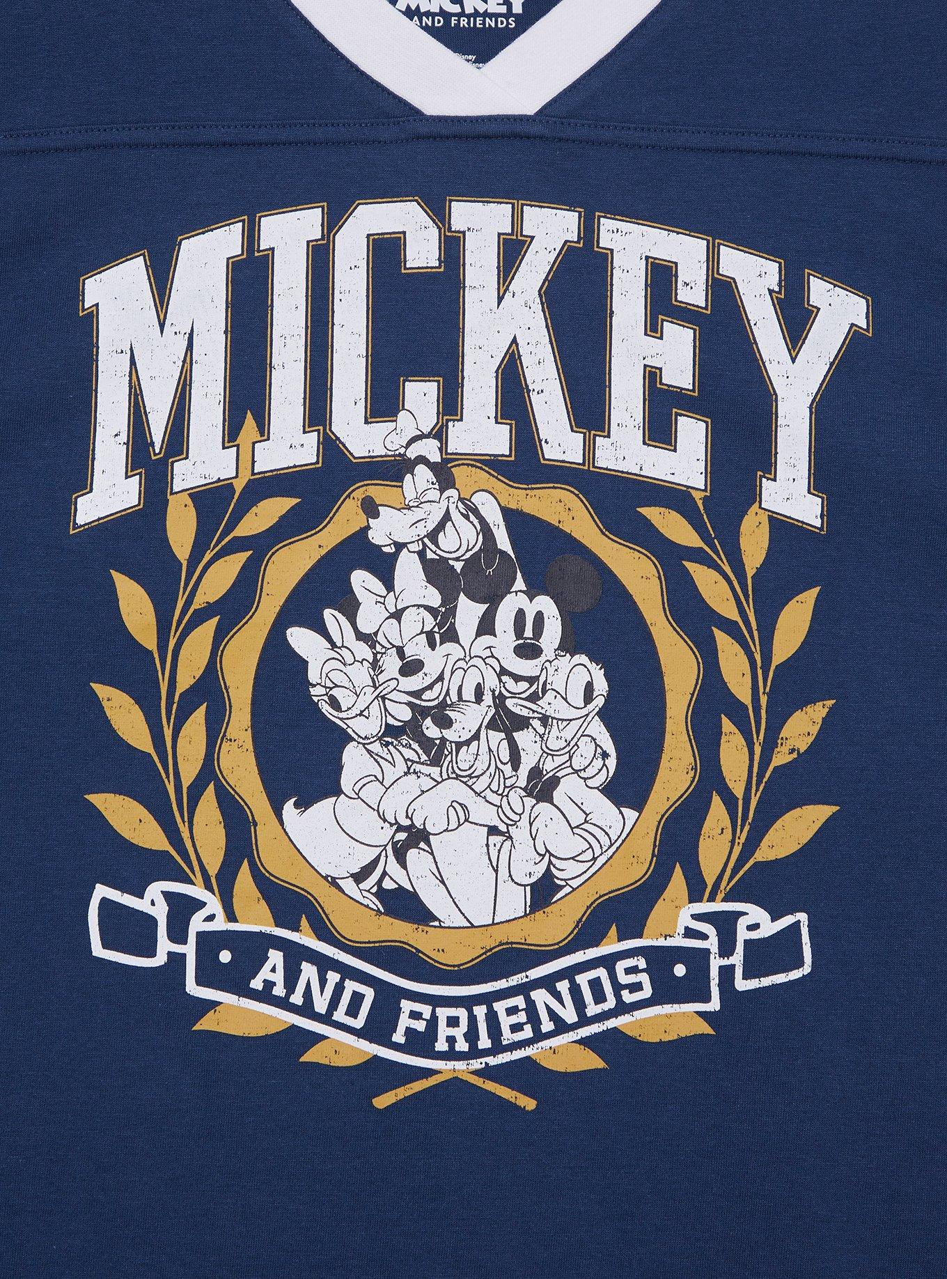 Disney Mickey and Friends Crest Women's Football T-Shirt, BLUE, alternate