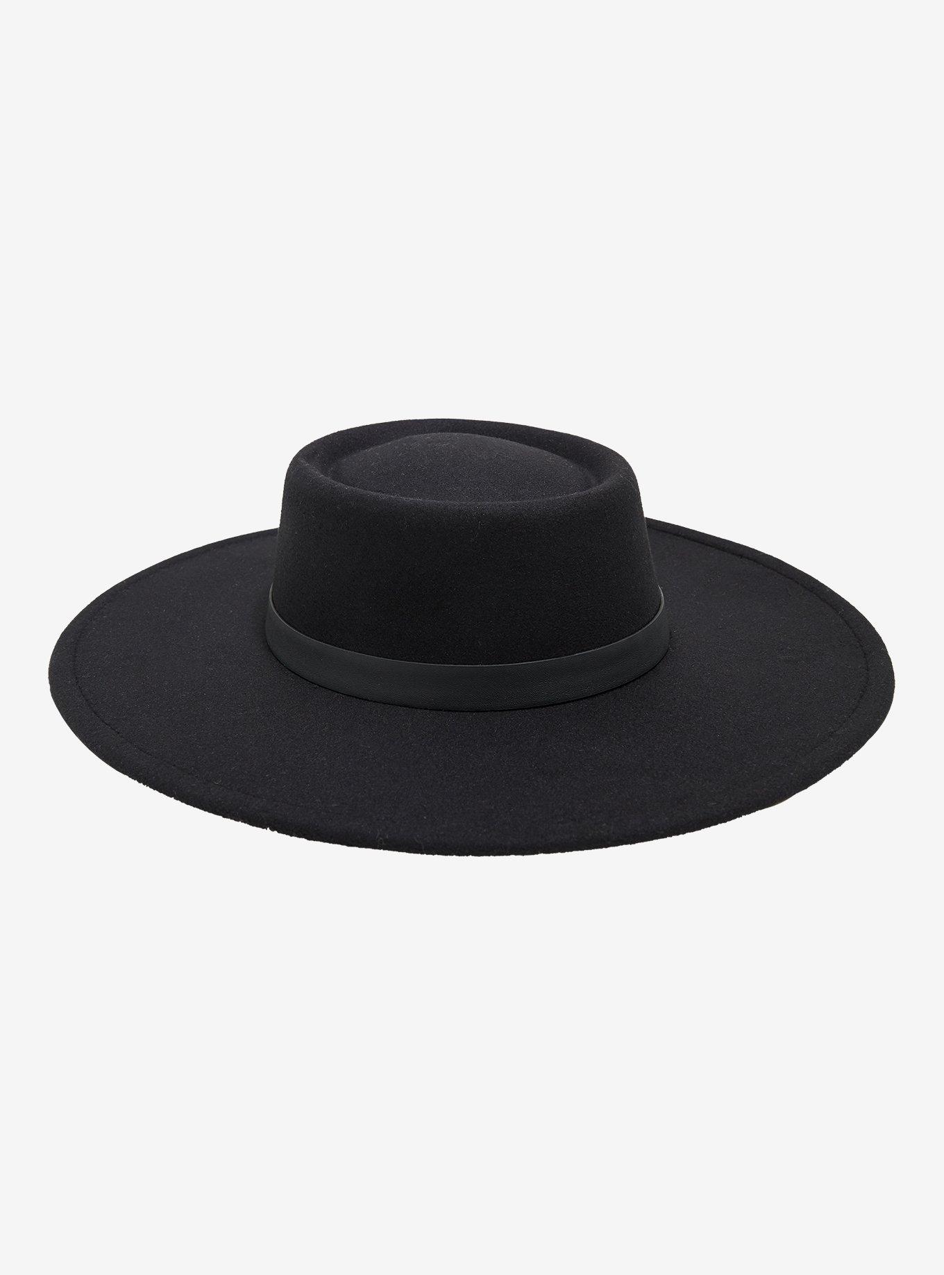 Black Western Buckle Wide Brim Hat, , hi-res