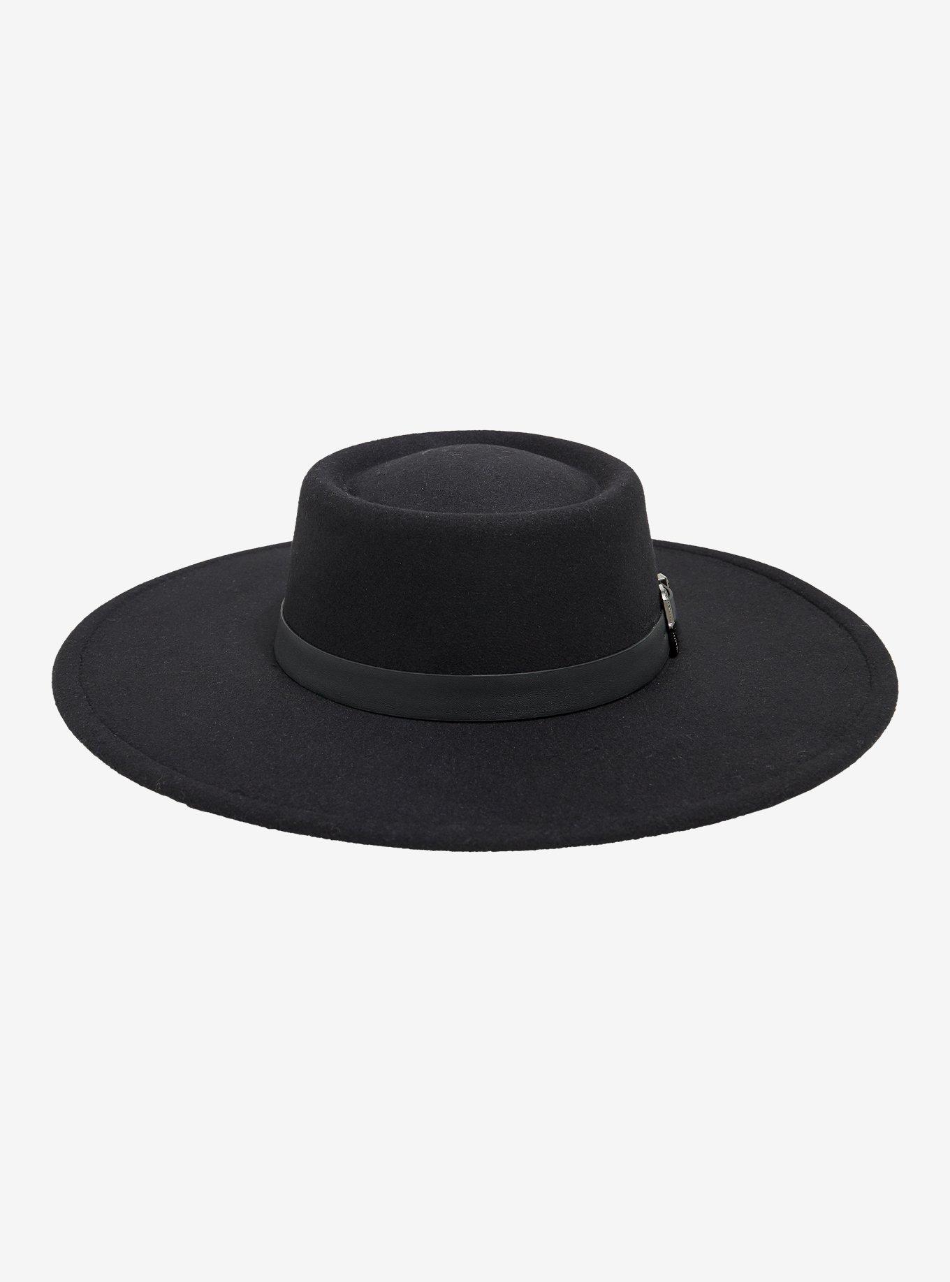 Black Western Buckle Wide Brim Hat, , alternate