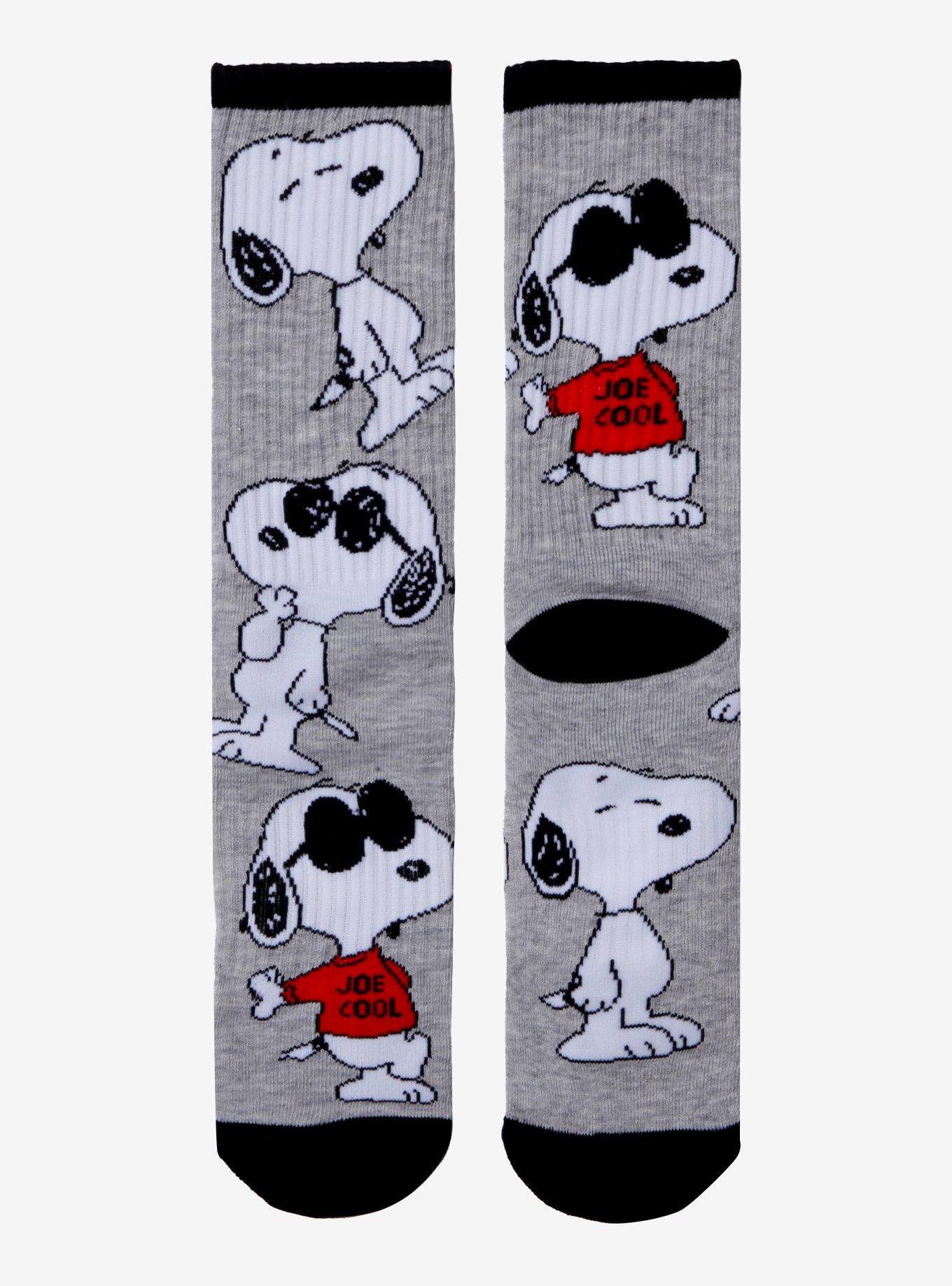 Peanuts Snoopy Joe Cool Allover Print Striped Crew Socks - BoxLunch Exclusive, , hi-res