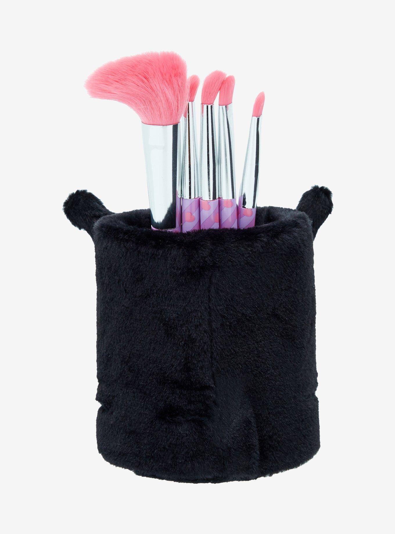 Kuromi Fuzzy Makeup Brush Holder & Brush Set, , hi-res