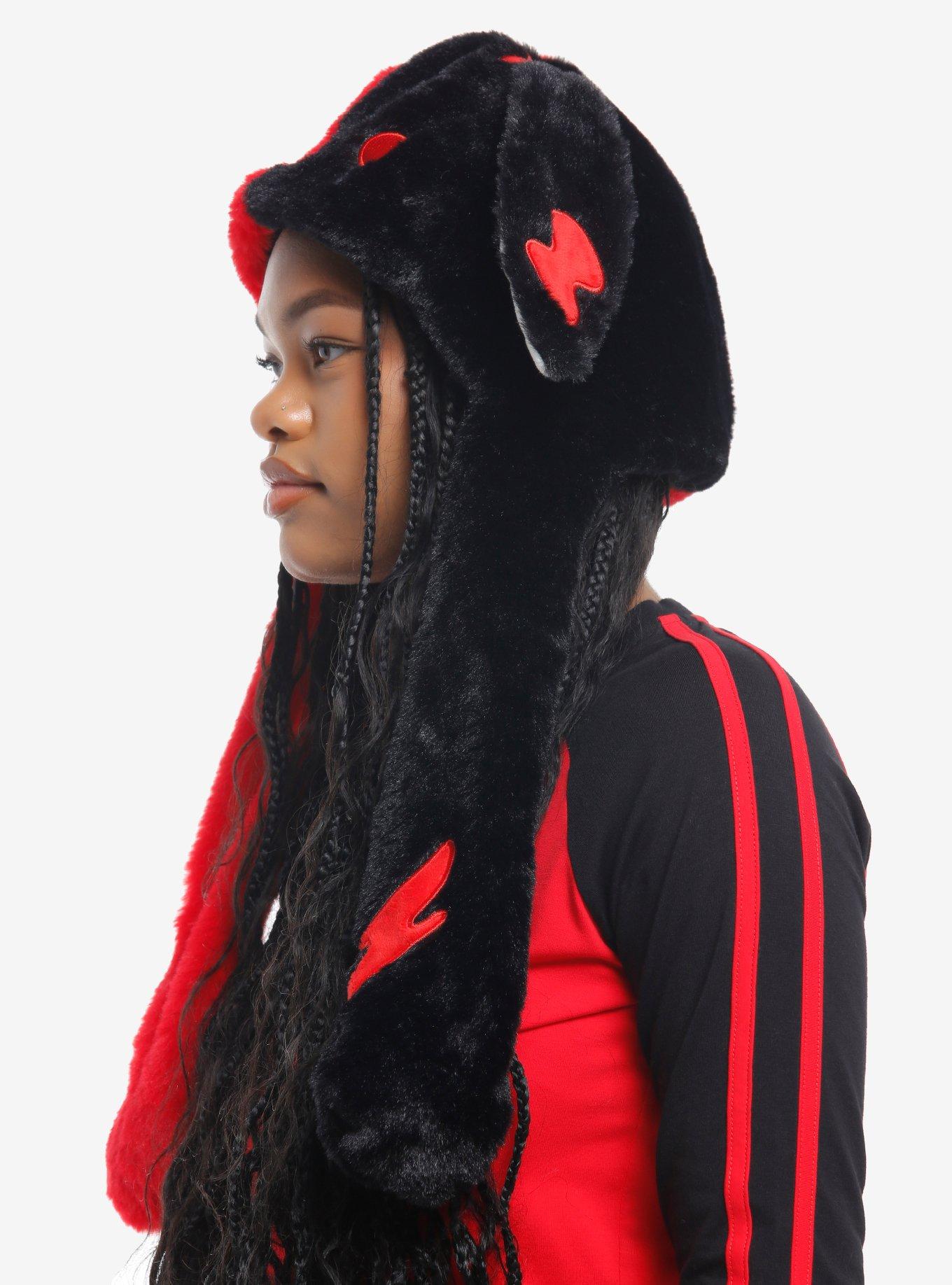 Creepy Sad Bunny Tassel Beanie With Movable Ears, , alternate