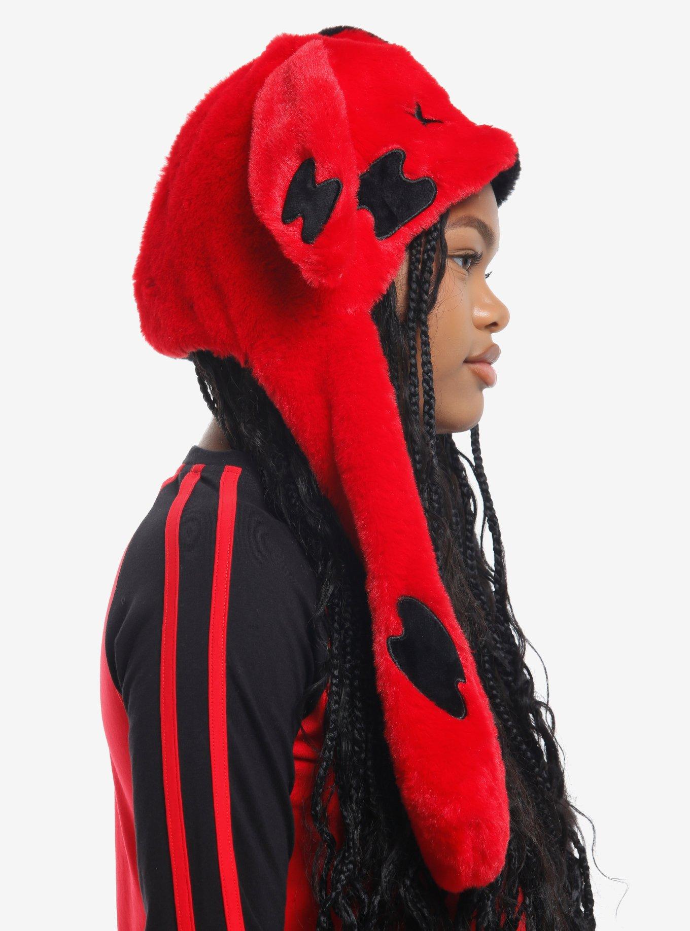Creepy Sad Bunny Tassel Beanie With Movable Ears, , alternate