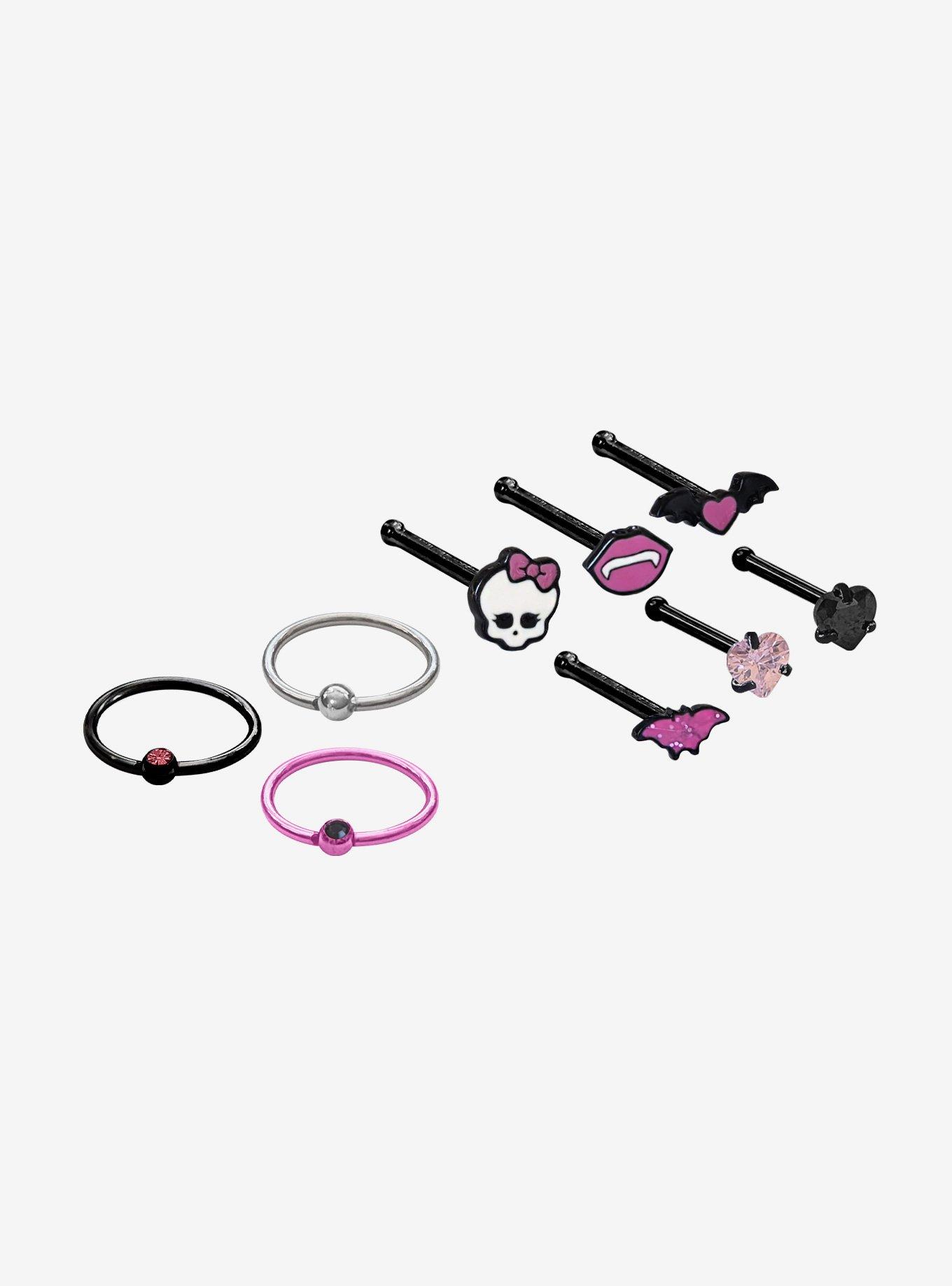 Monster High Steel Draculaura Nose Stud & Captive Hoop 9 Pack, , hi-res