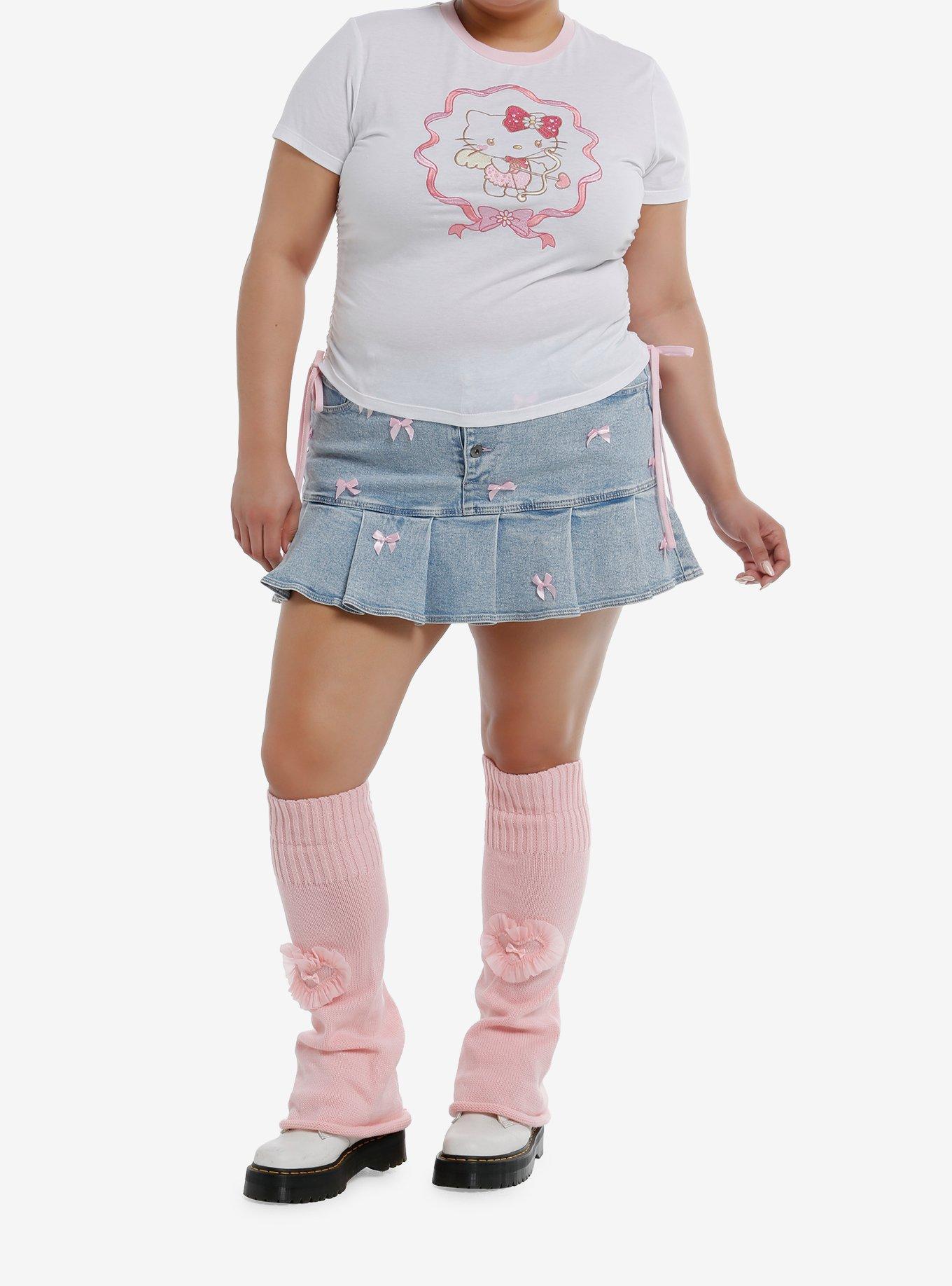 Hello Kitty Cupid Ribbon Girls Crop T-Shirt Plus Size, , hi-res