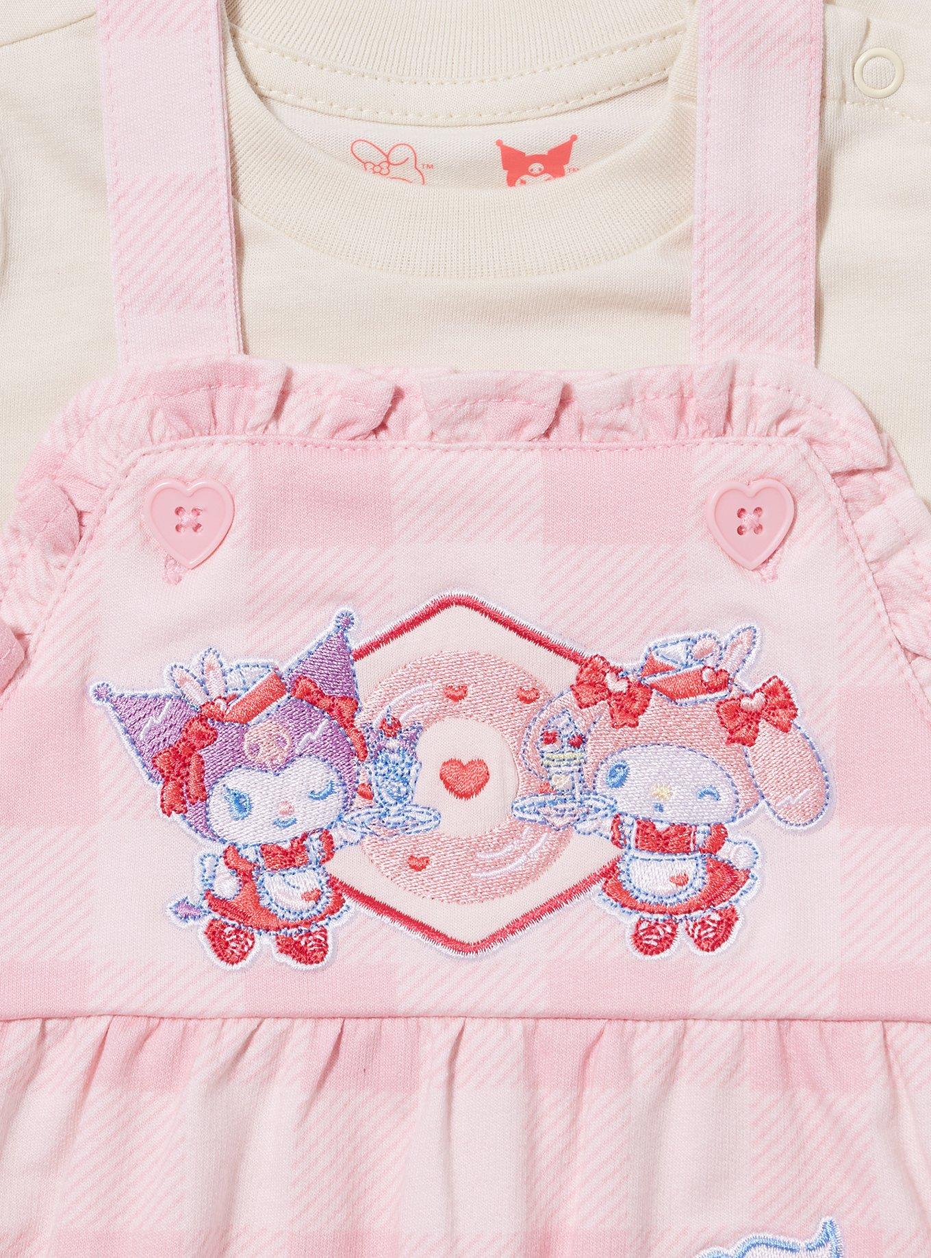 Sanrio My Melody & Kuromi Diner Infant Overall & T-Shirt Set - BoxLunch Exclusive, LIGHT PINK, alternate