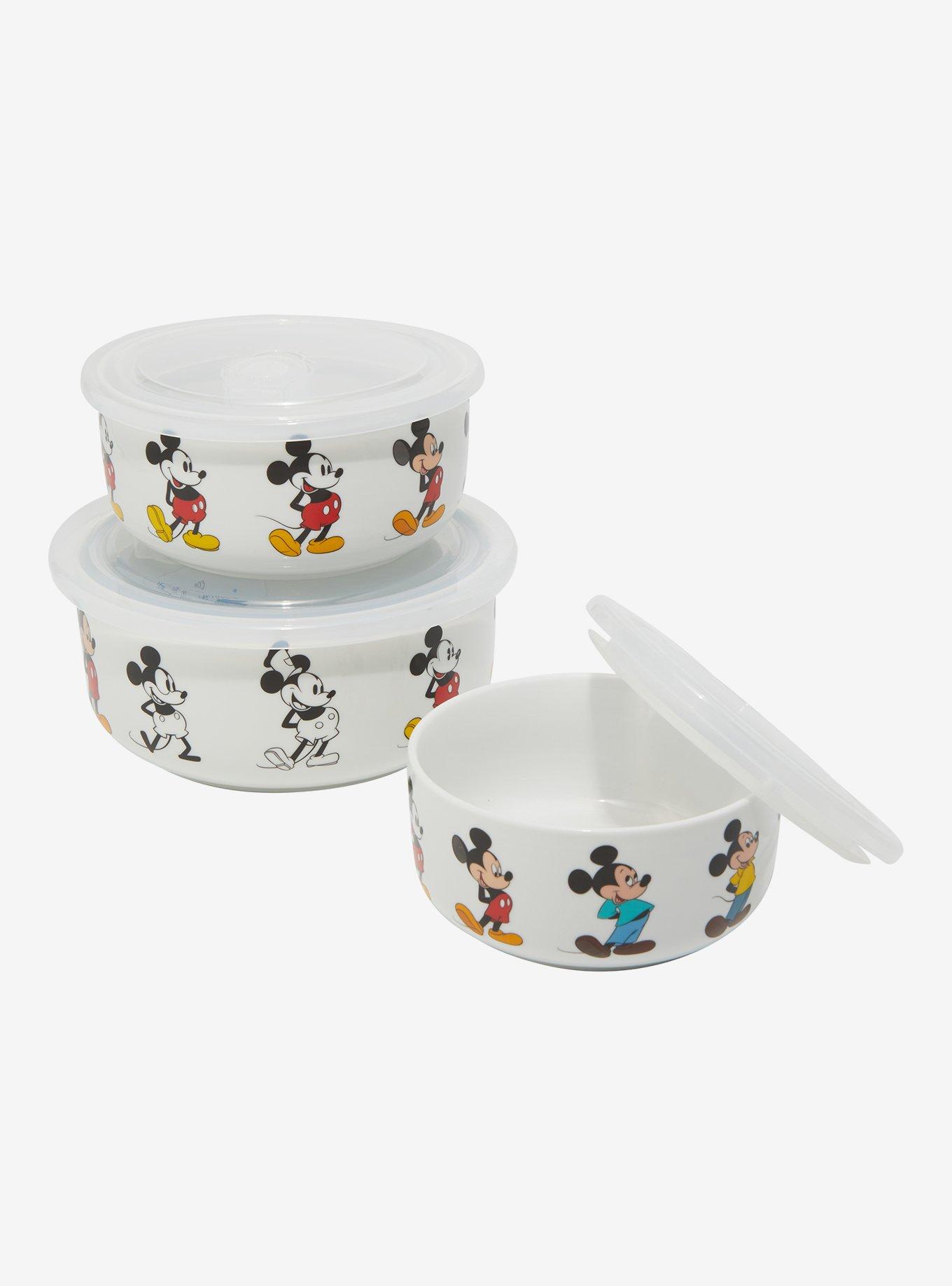 Disney Mickey Mouse Illustrated Evolution Ceramic Food Storage Bowl Set, , hi-res