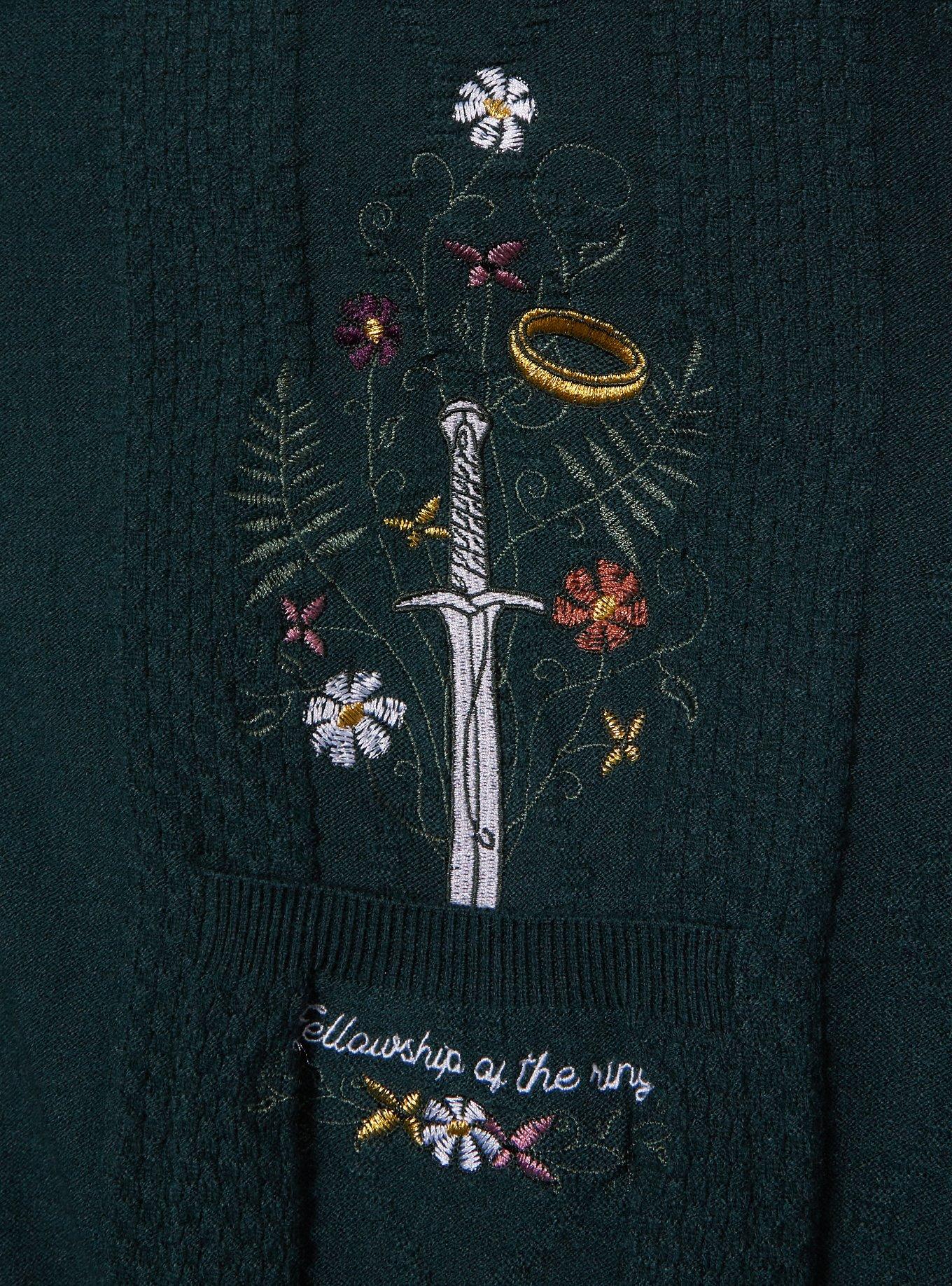 The Lord of the Rings Hobbit Home Women's Cardigan — BoxLunch Exclusive, DARK GREEN, alternate