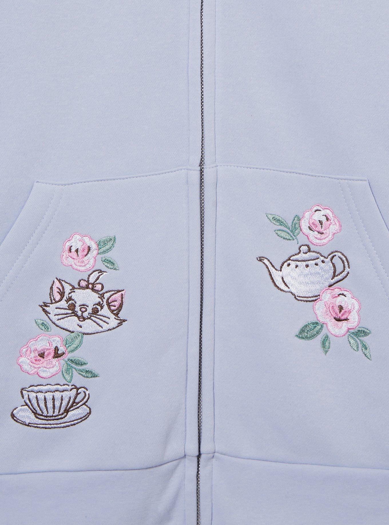 Disney The Aristocats Marie Teacup Zippered Hoodie - BoxLunch Exclusive, LIGHT BLUE, alternate