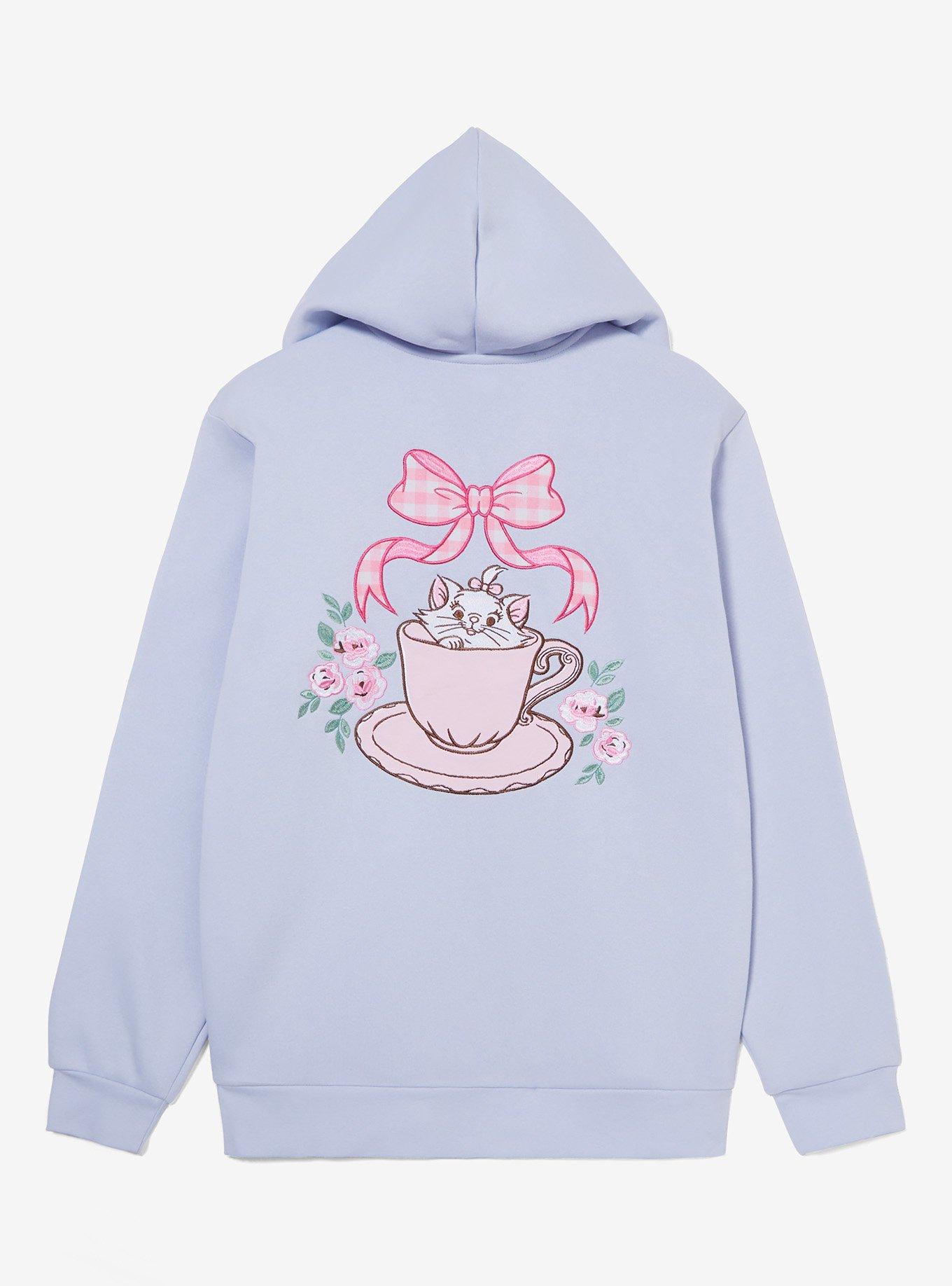 Disney The Aristocats Marie Teacup Zippered Hoodie - BoxLunch Exclusive, LIGHT BLUE, alternate