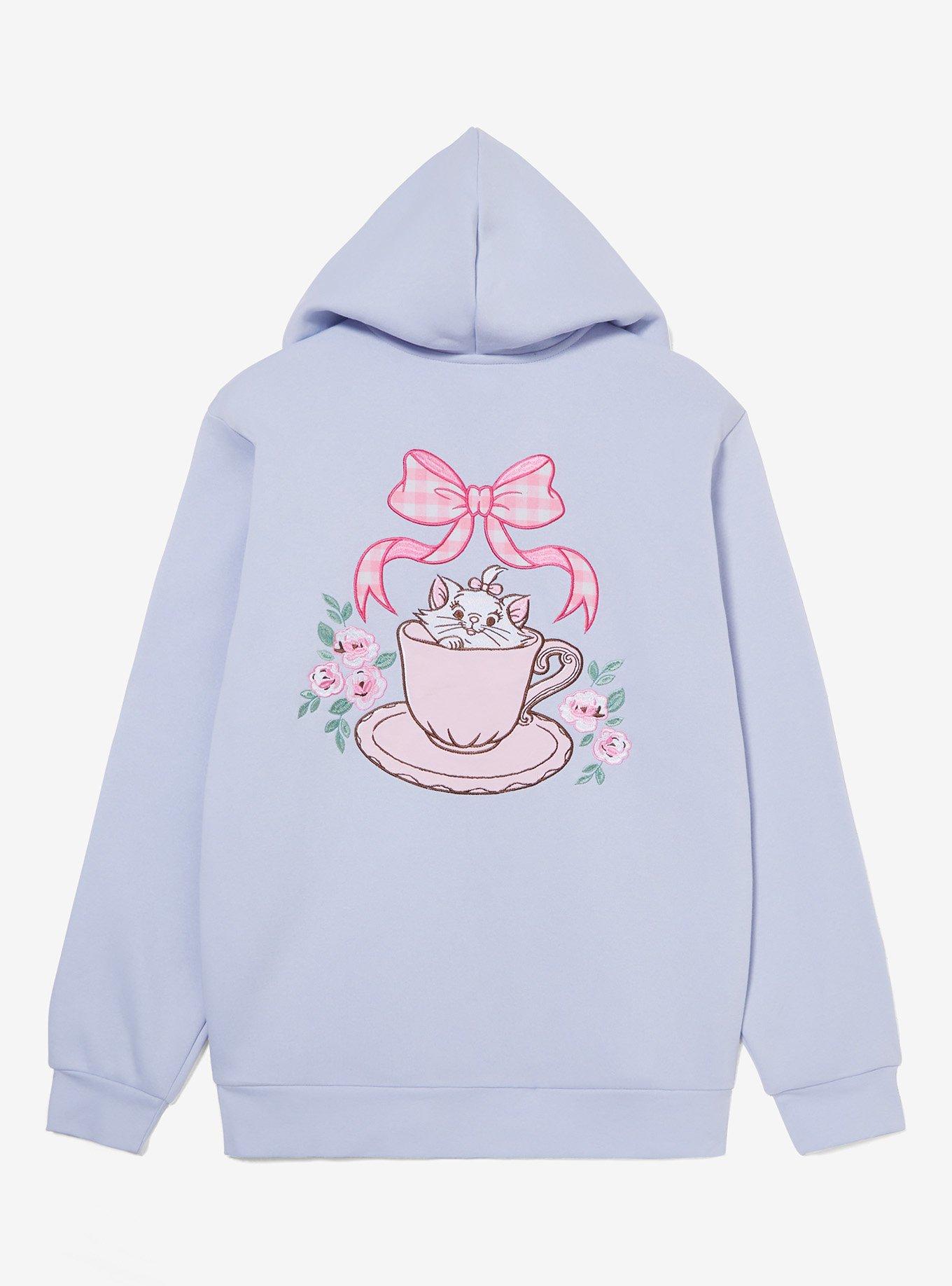 Disney The Aristocats Marie Teacup Zippered Hoodie, LIGHT BLUE, alternate