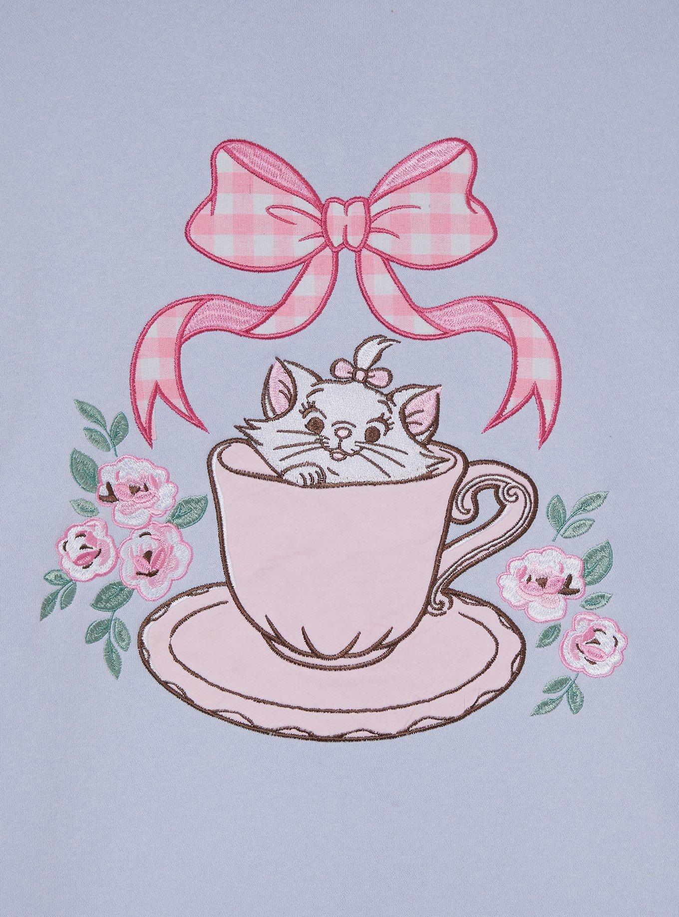 Disney The Aristocats Marie Teacup Zippered Hoodie - BoxLunch Exclusive, LIGHT BLUE, alternate