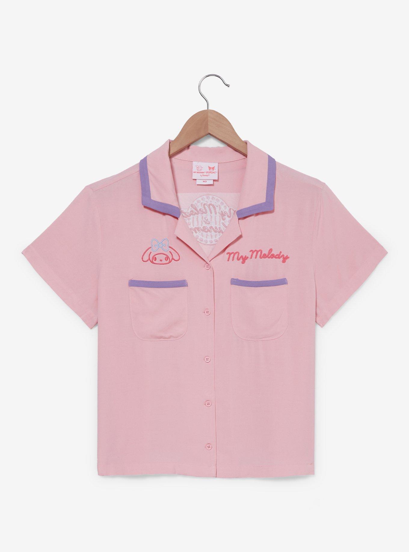 Sanrio My Melody Diner Women's Cropped Woven Button-Up - BoxLunch Exclusive, , hi-res