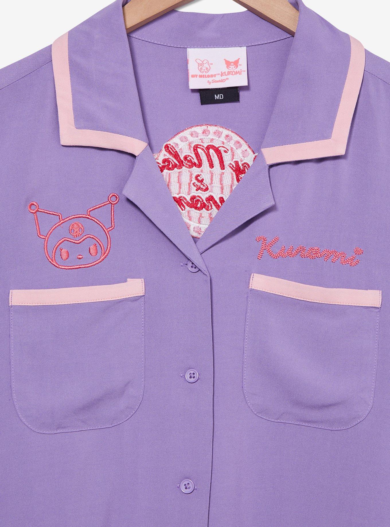 Sanrio Kuromi Diner Women's Cropped Woven Button-Up - BoxLunch Exclusive, , hi-res