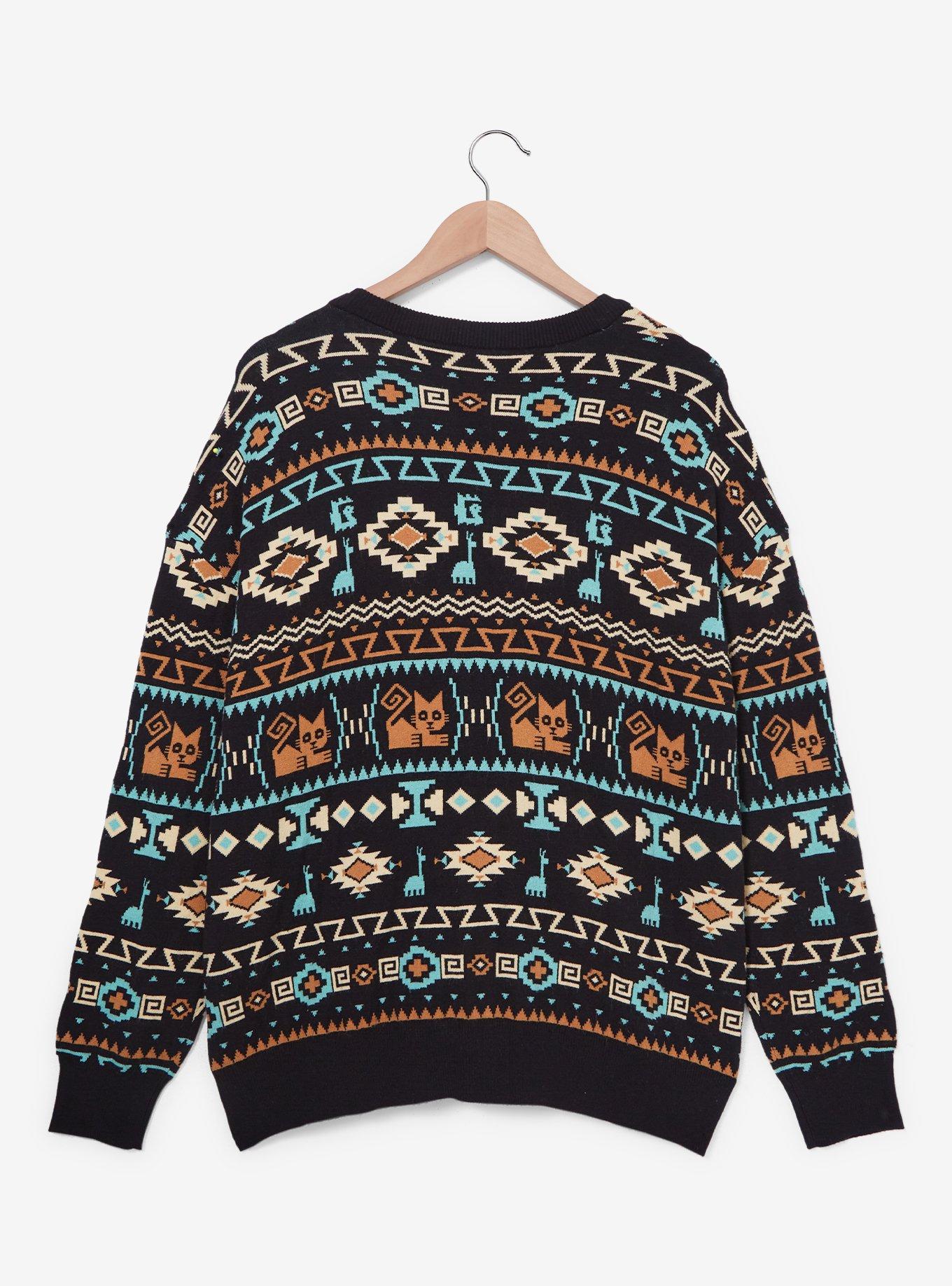 Disney The Emperor's New Groove Kuzco Llama Pattern Women's Cardigan &mdash; BoxLunch Exclusive, BLACK, alternate