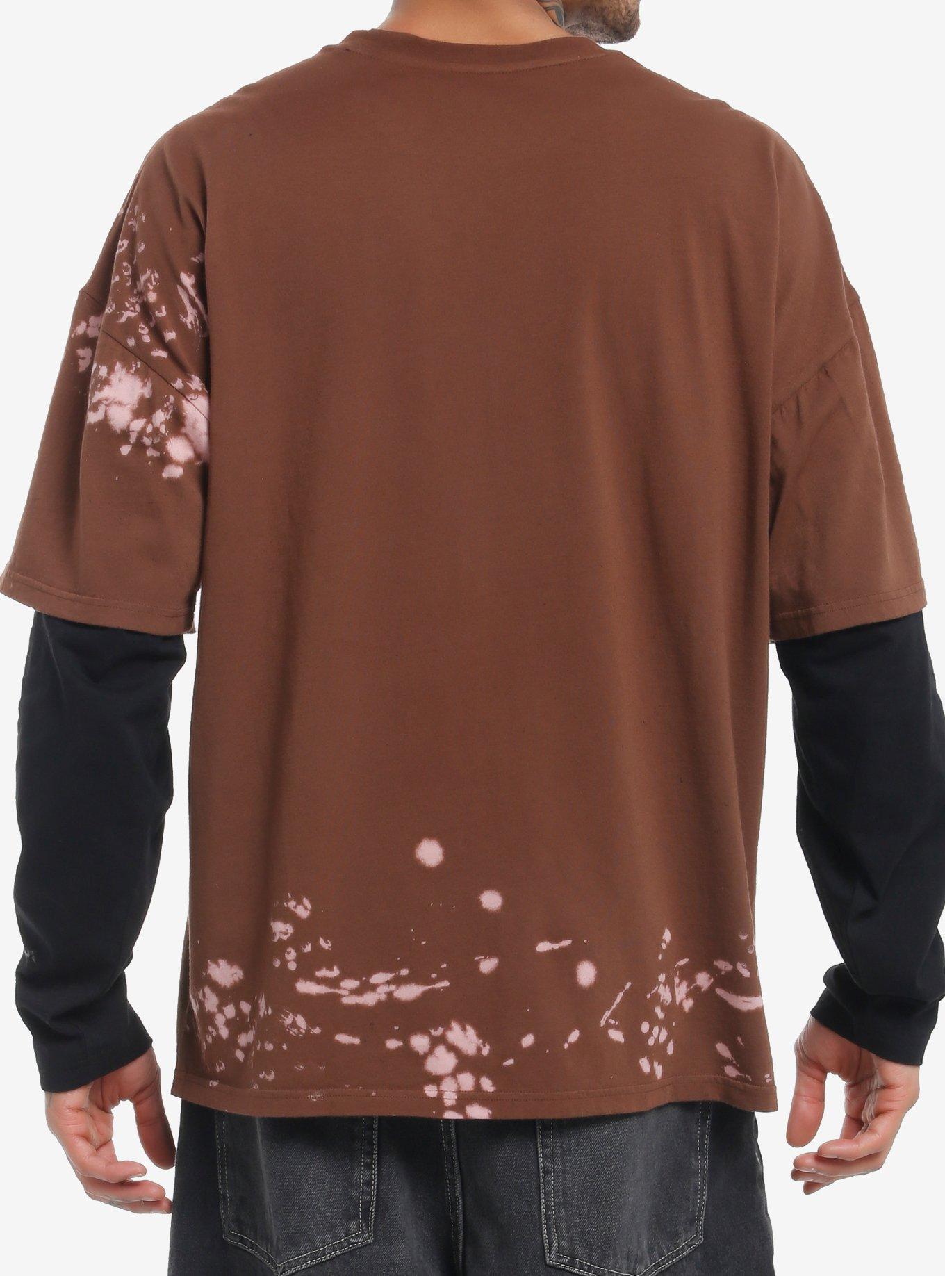 Lost In Misery Brown & Black Twofer Long-Sleeve T-Shirt, BLACK, alternate