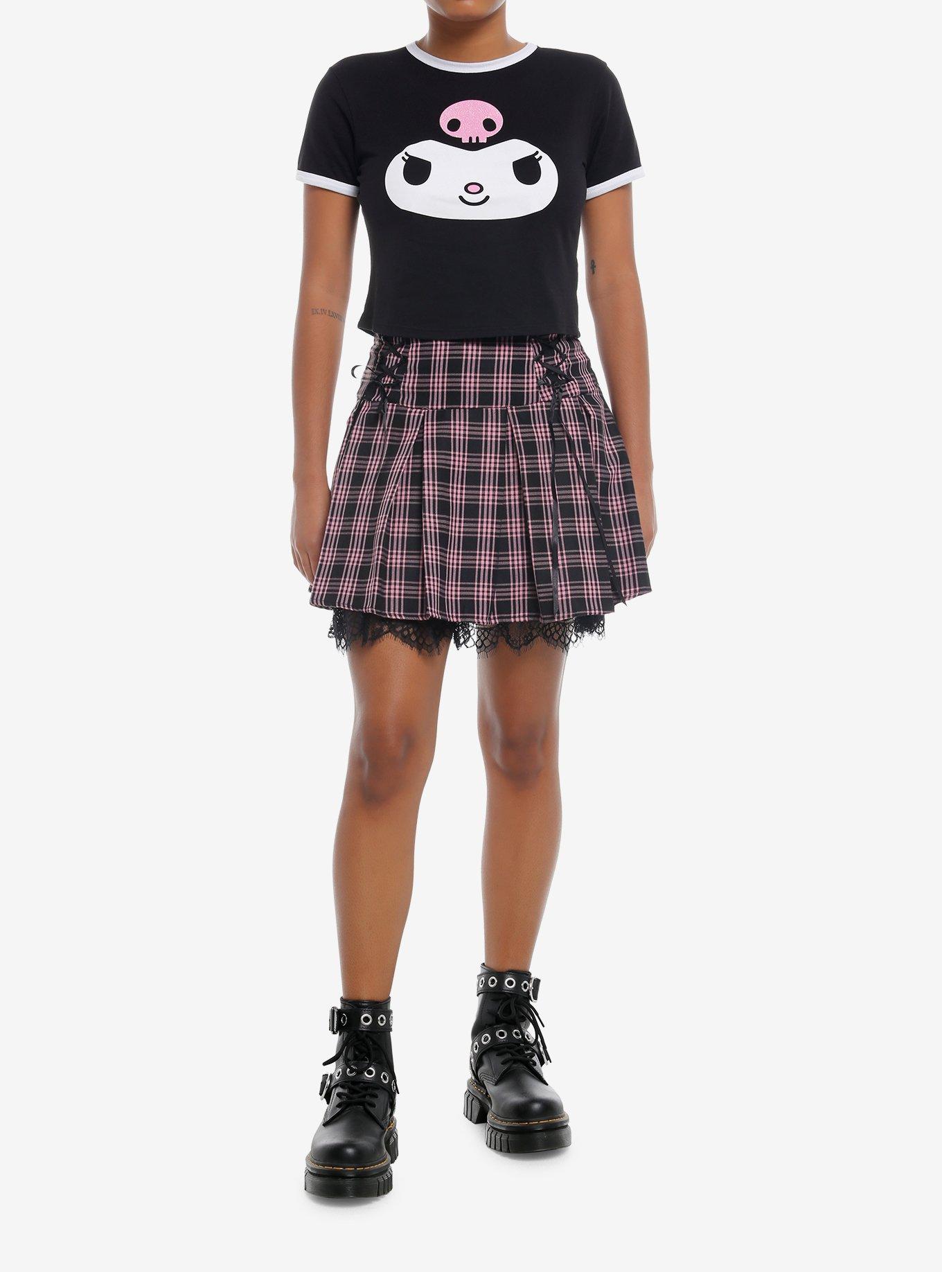 Kuromi Face Girls Ringer Baby T-Shirt