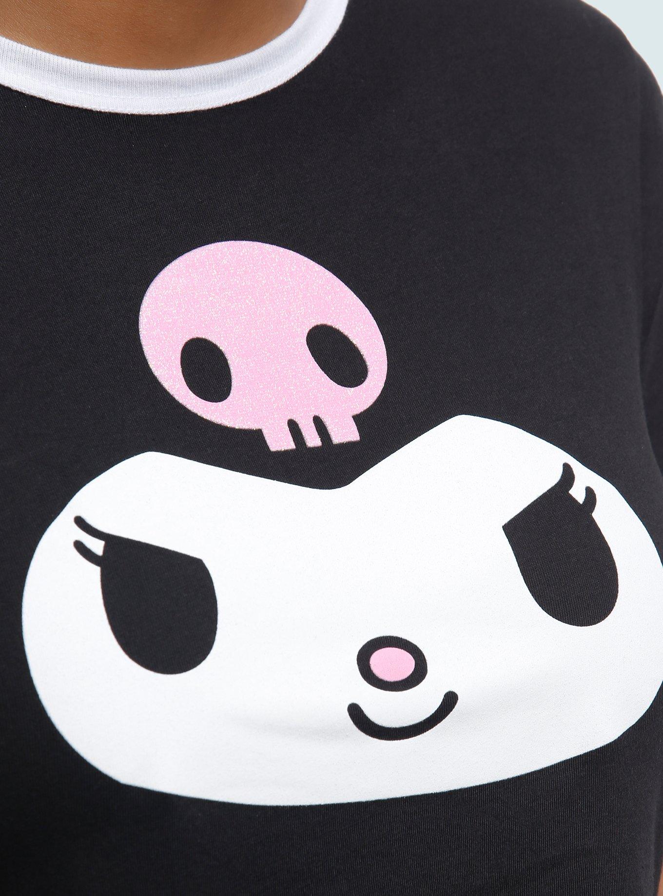 Kuromi Face Girls Ringer Baby T-Shirt, MULTI, alternate