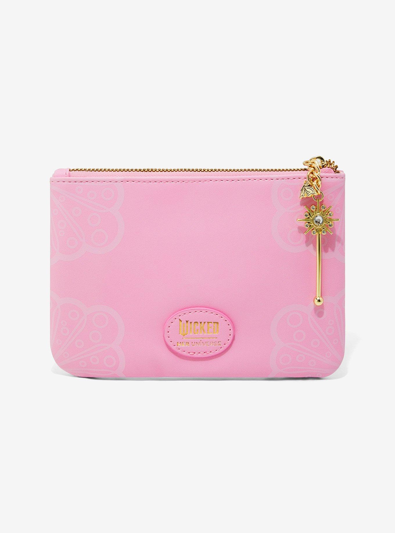 Her Universe Wicked Glinda Pink Butterfly Zipper Wallet, , alternate