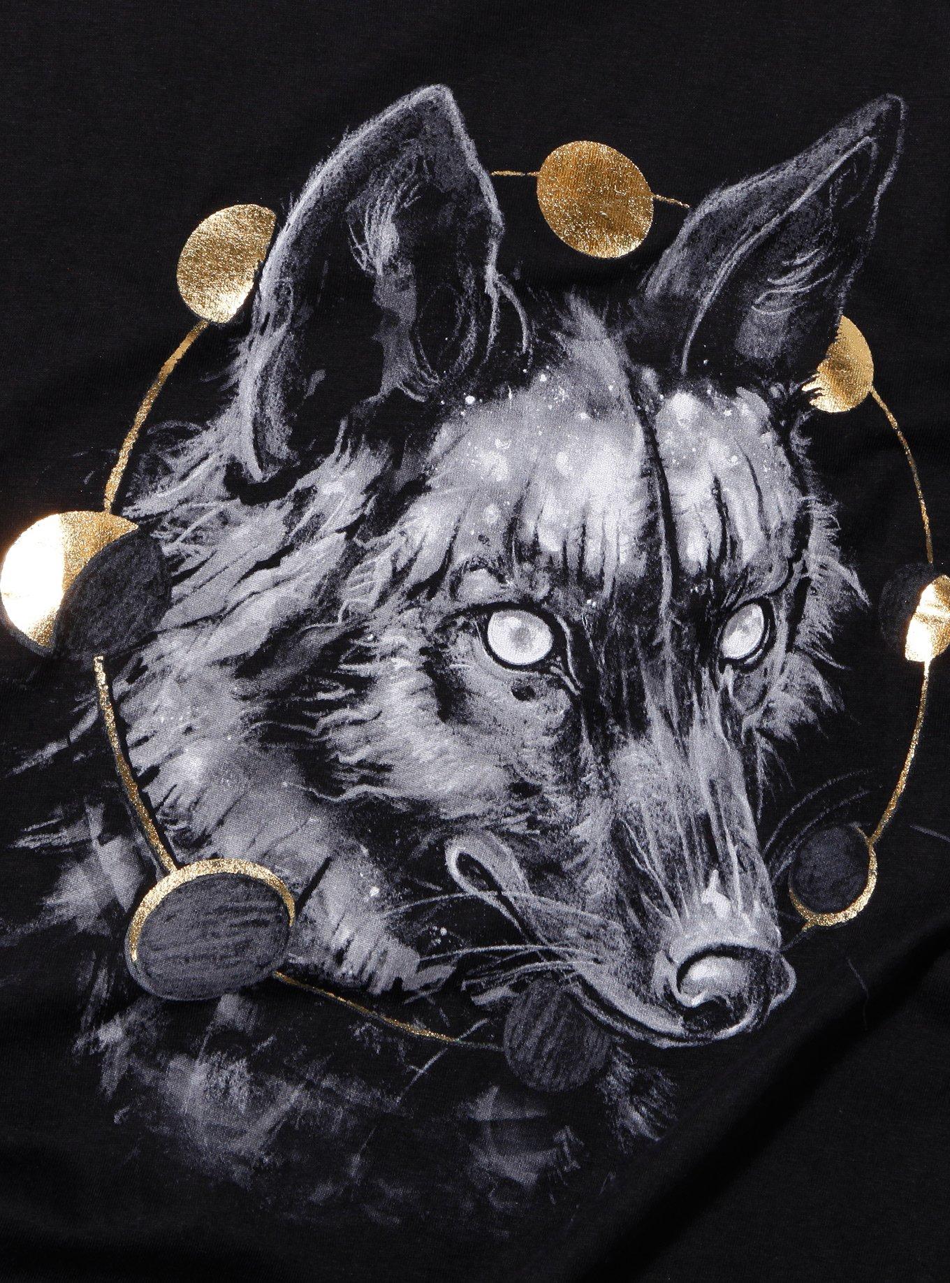 Wolf Moon Phase T-Shirt By Brian Serway, BLACK, alternate