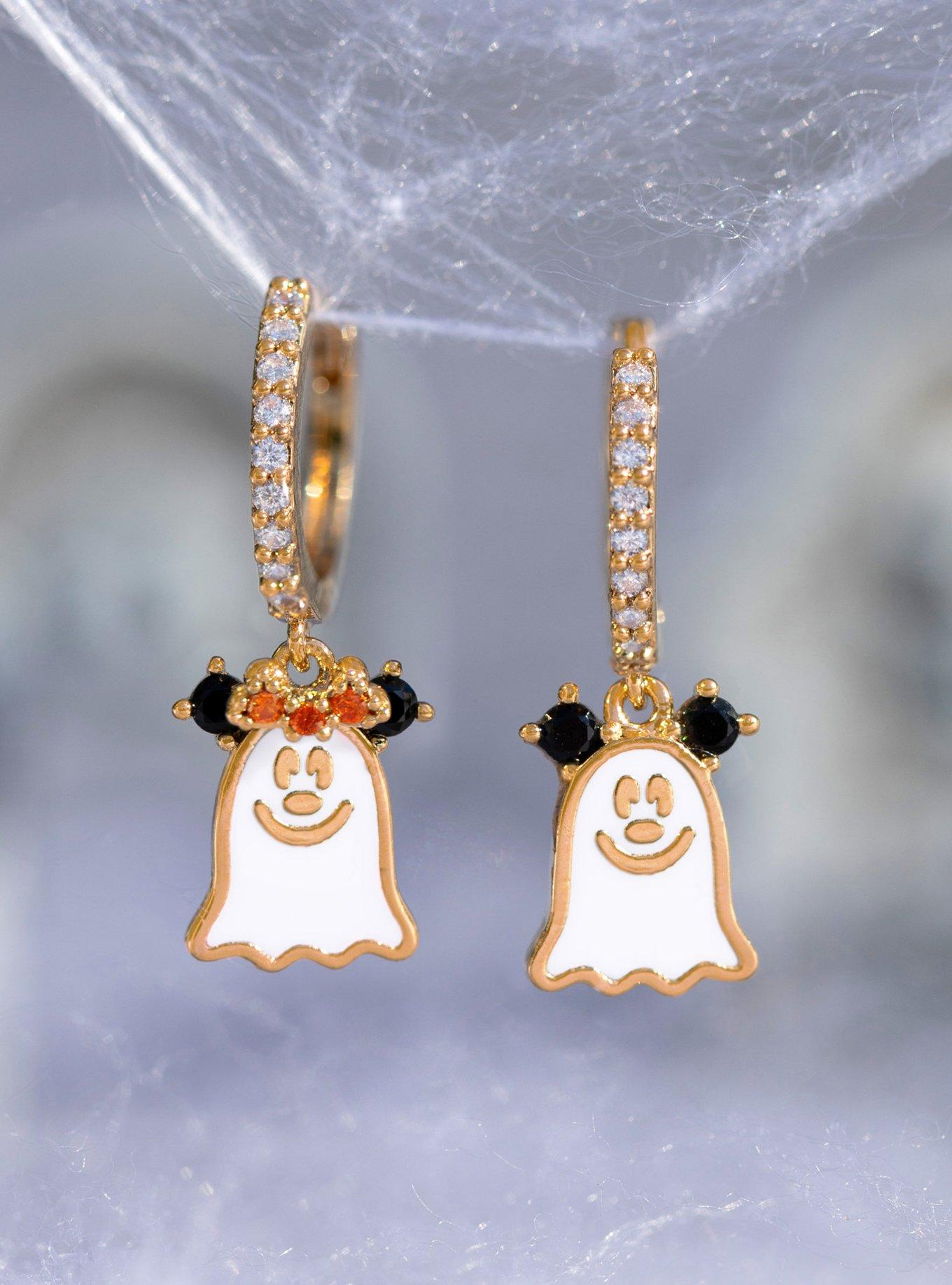 Disney X Girls Crew Mickey Mouse & Minnie Mouse Ghost Mismatch Earrings, , alternate