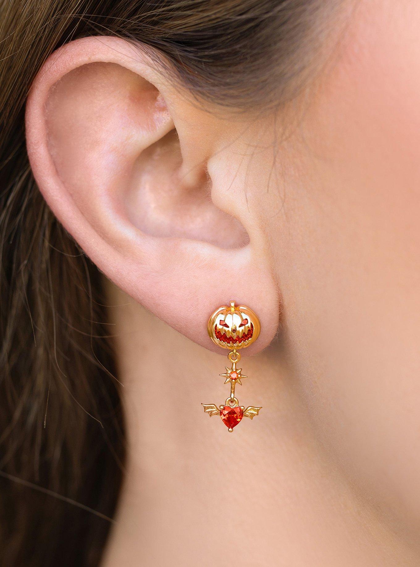 The Nightmare Before Christmas X Girls Crew Pumpkin King Drop Earrings, , alternate