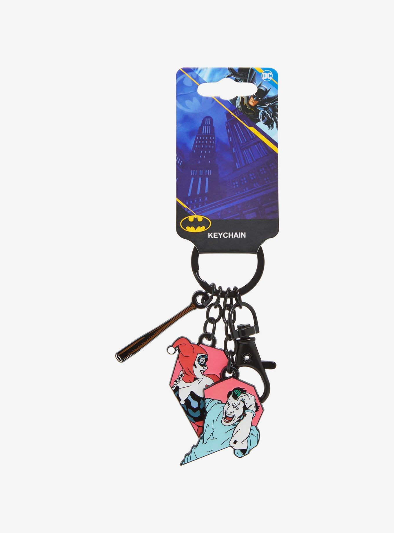 DC Comics Batman The Joker & Harley Quinn Multi-Charm Keychain, , hi-res