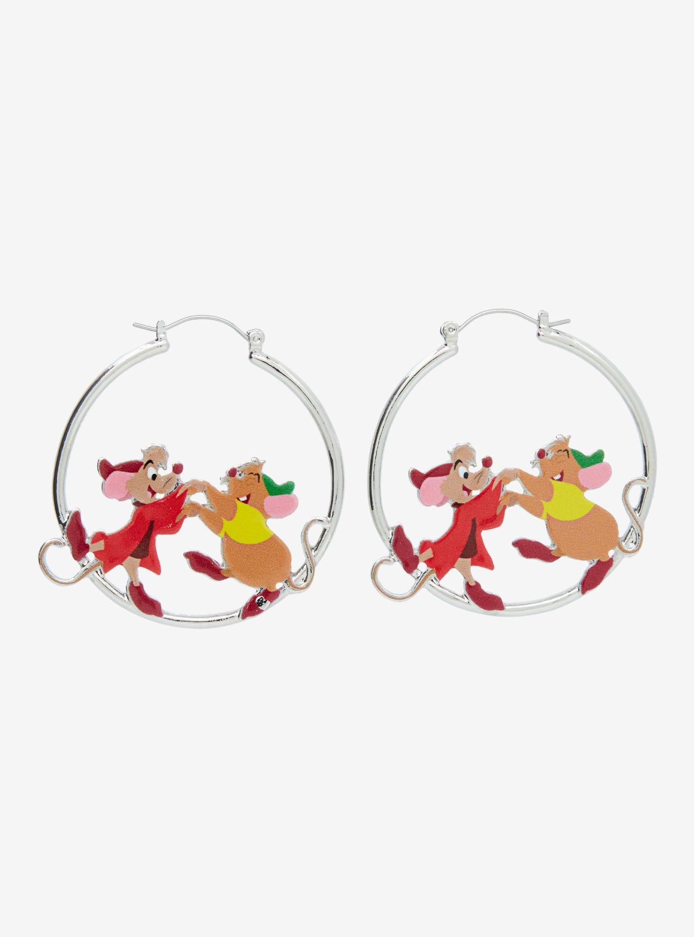 Disney Cinderella Jaq & Gus Gus Dance Hoop Earrings, , alternate