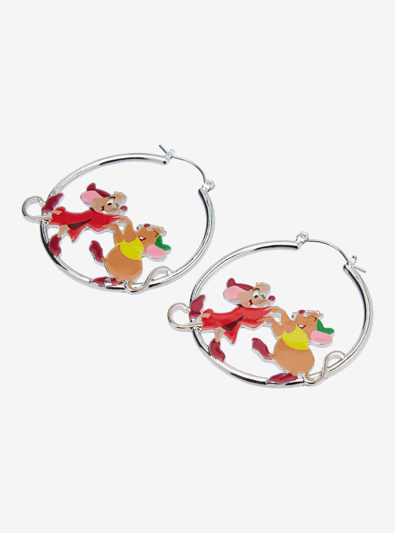 Disney Cinderella Jaq & Gus Gus Dance Hoop Earrings, , alternate