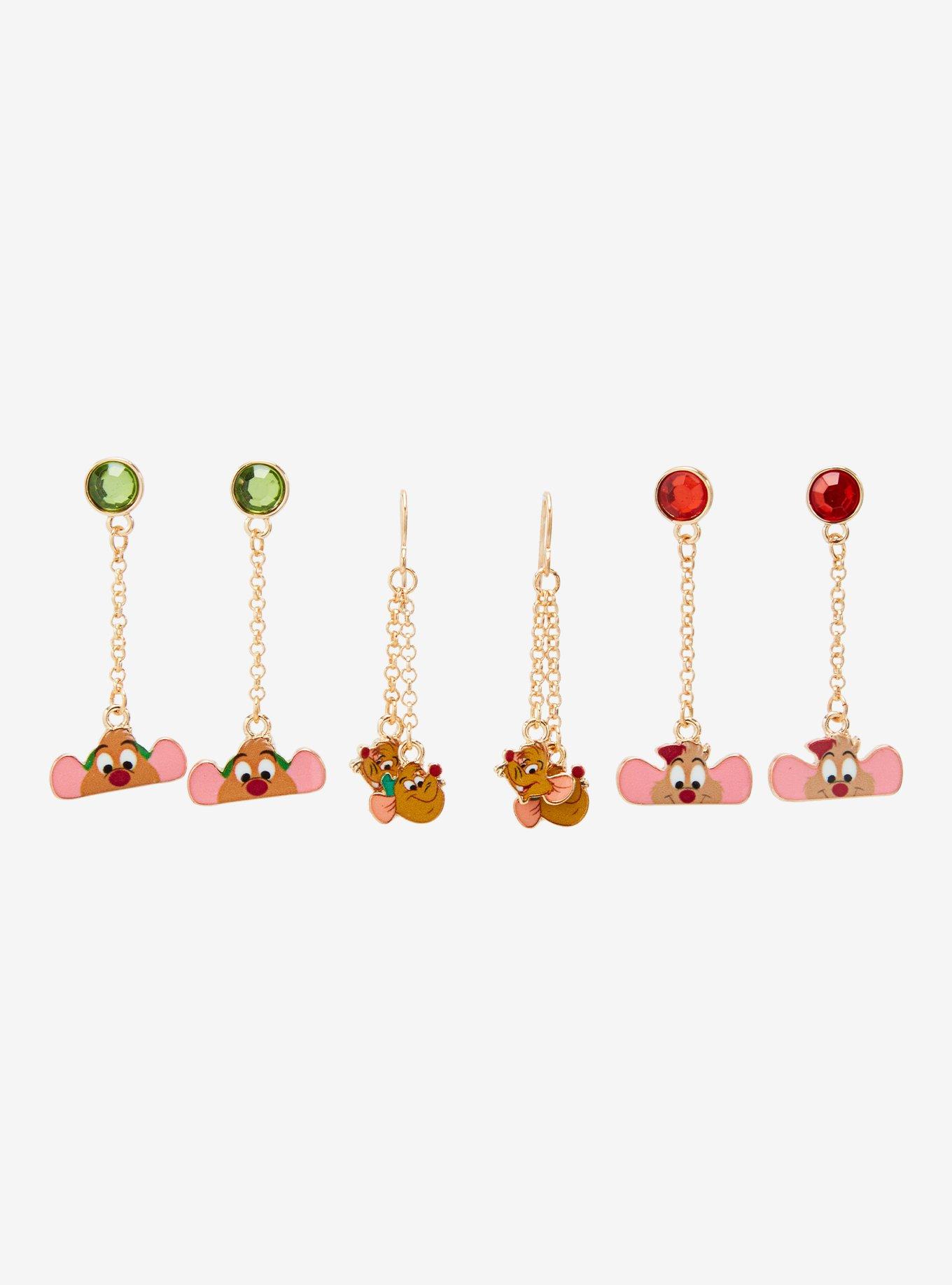 Disney Cinderella Jaq & Gus Gus Earring Set, , alternate