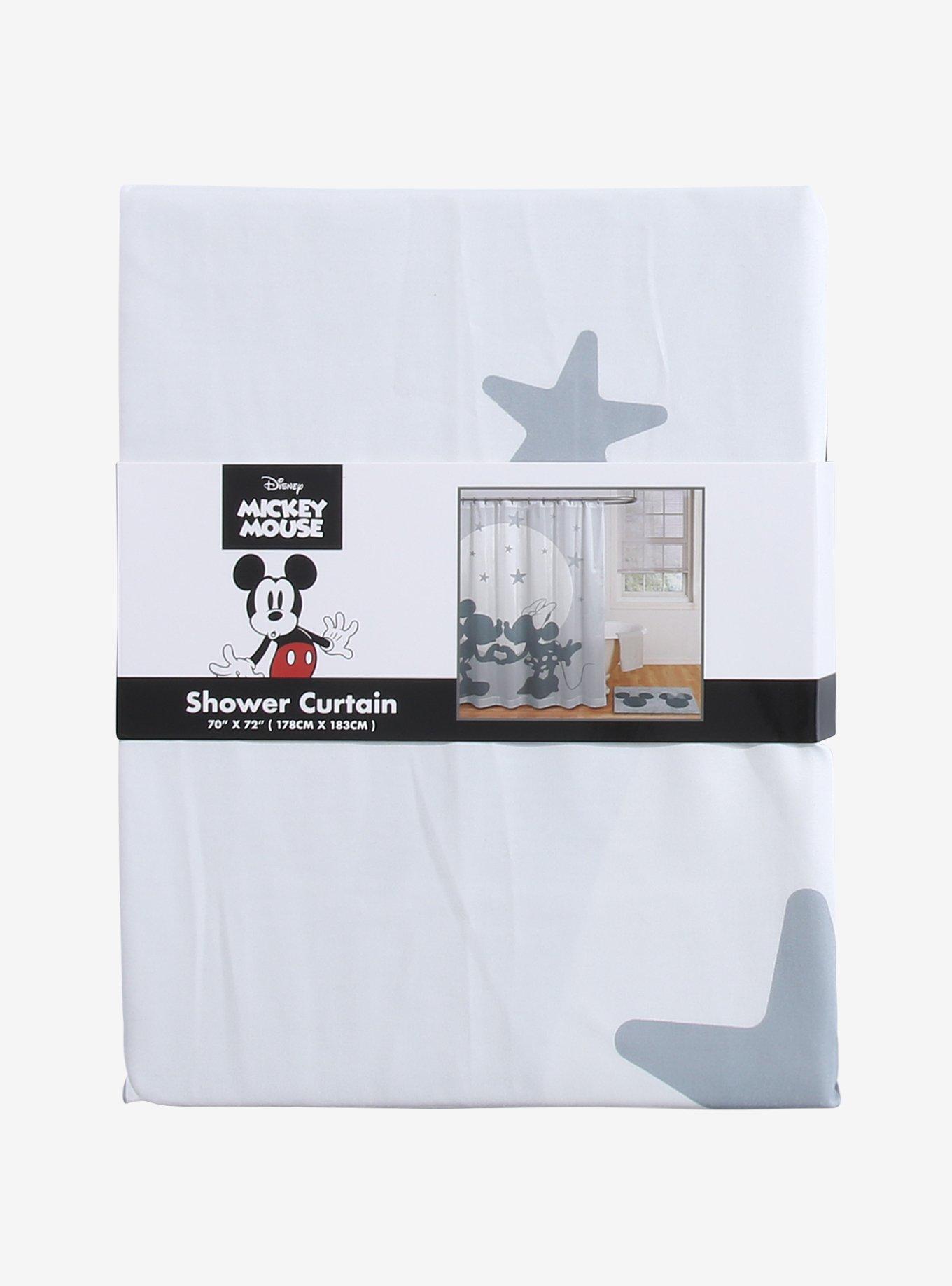 Disney Mickey & Minnie Silhouette Heart Scenic Shower Curtain, , hi-res