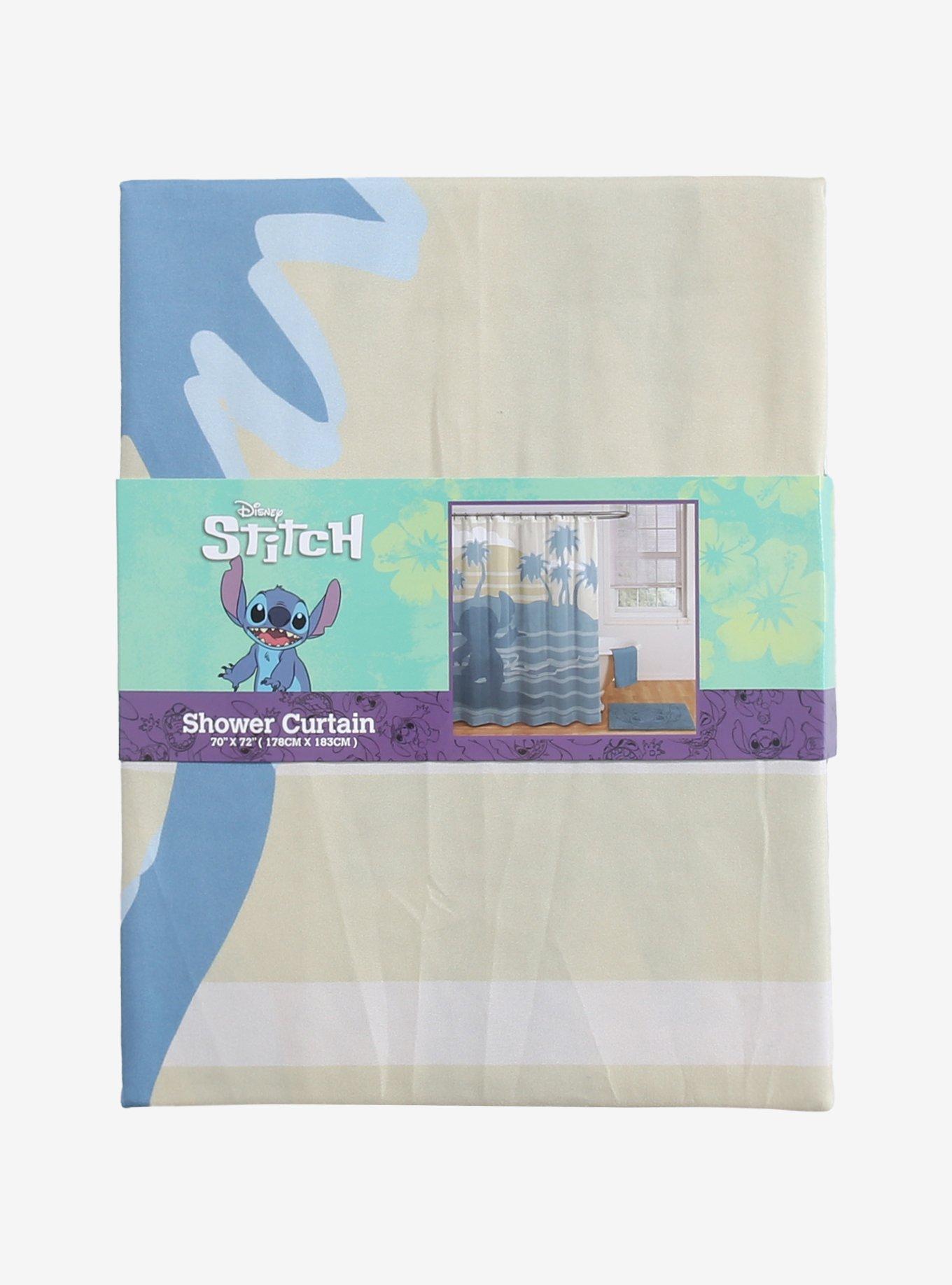 Disney Lilo & Stitch Surfing Silhouette Scenic Shower Curtain, , alternate