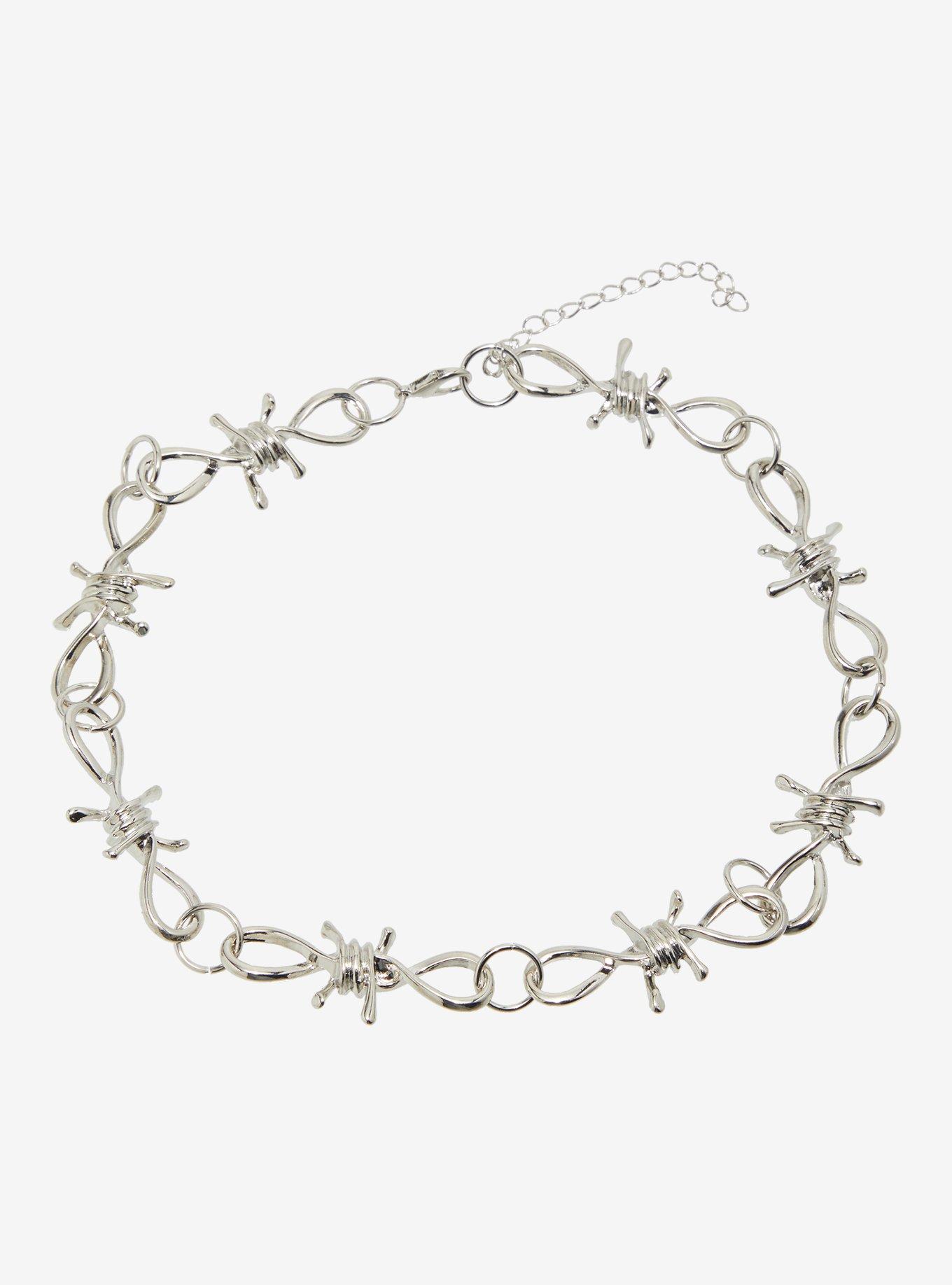 Social Collision Barbed Wire Chain Necklace, , hi-res