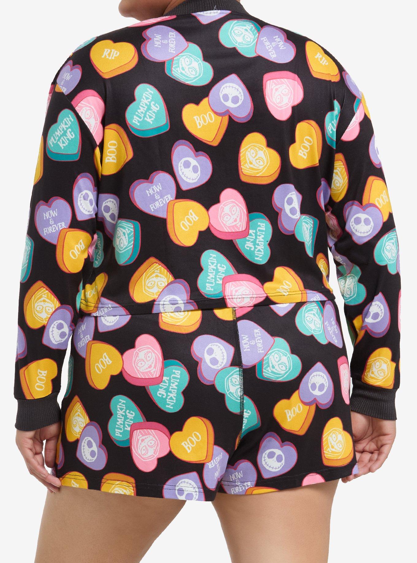 Her Universe The Nightmare Before Christmas Jack & Sally Hearts Girls Lounge Set Plus Size, MULTI, alternate