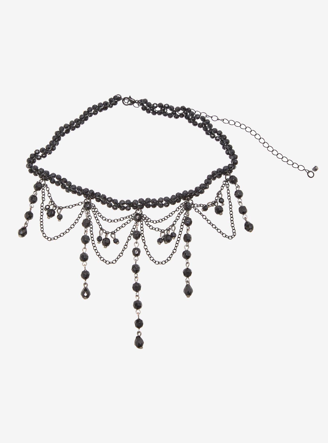Cosmic Aura Drop Chains Bead Choker, , hi-res