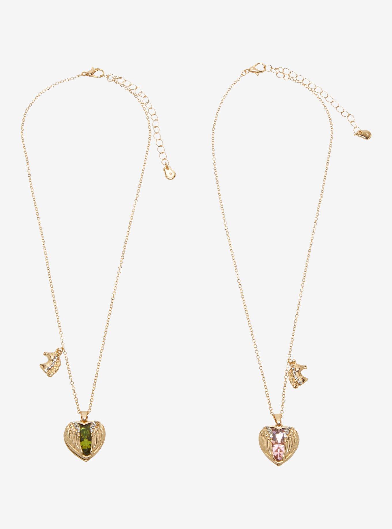 Thorn & Fable Unicorn Angel Wing Best Friend Necklace Set, , hi-res