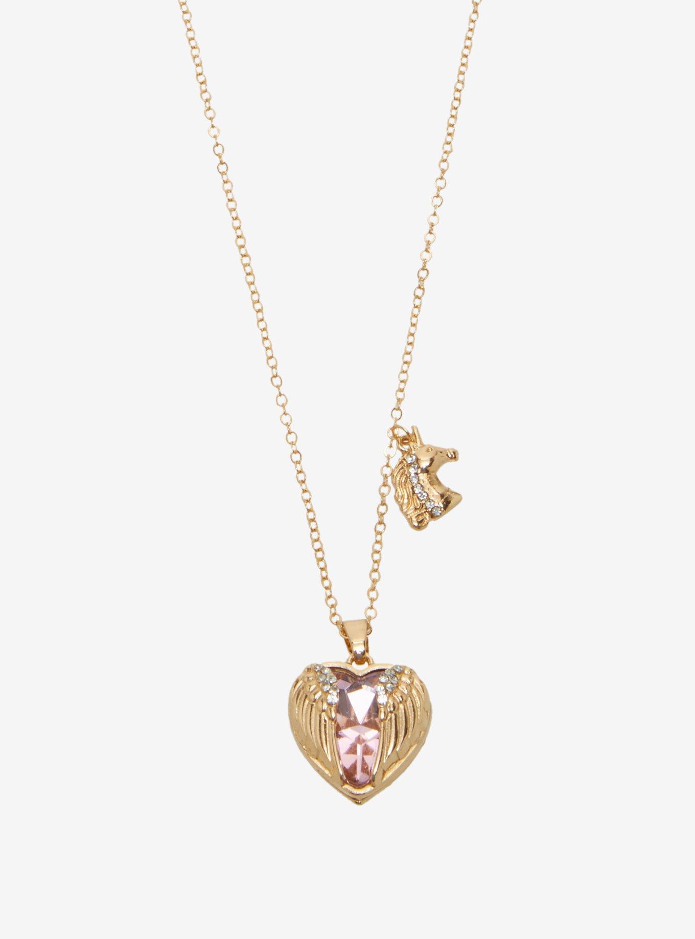 Thorn & Fable Unicorn Angel Wing Best Friend Necklace Set, , alternate