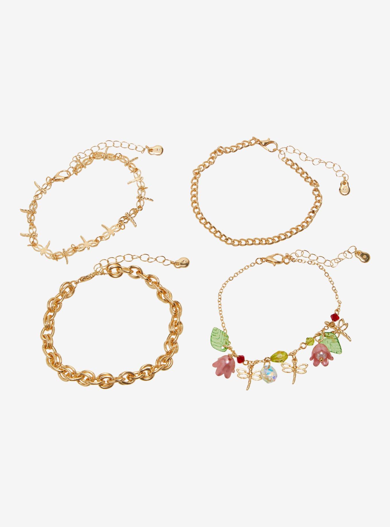 Thorn & Fable Dragonfly Flower Bracelet Set, , hi-res