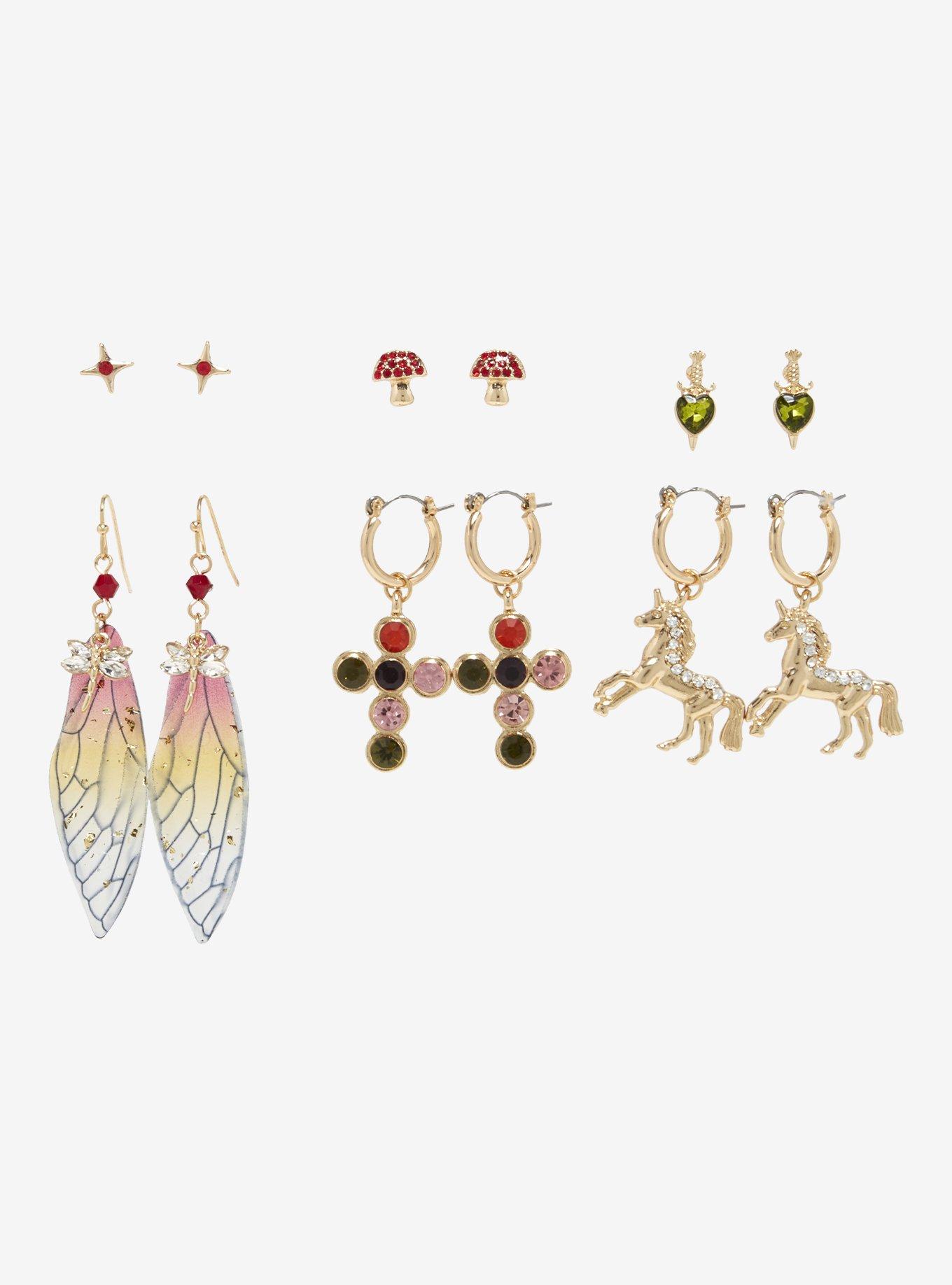 Thorn & Fable Mushroom Wing Unicorn Earring Set, , alternate