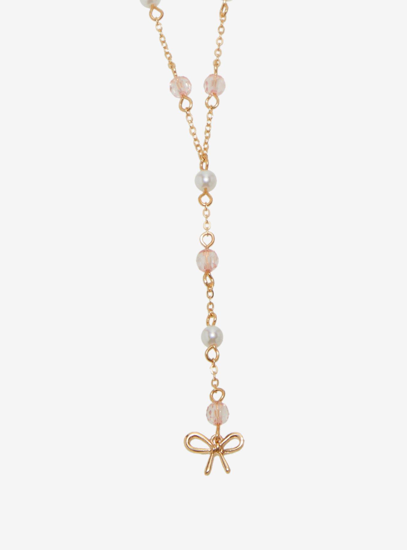 Sweet Society Bow Locket Lariat Necklace Set, , alternate