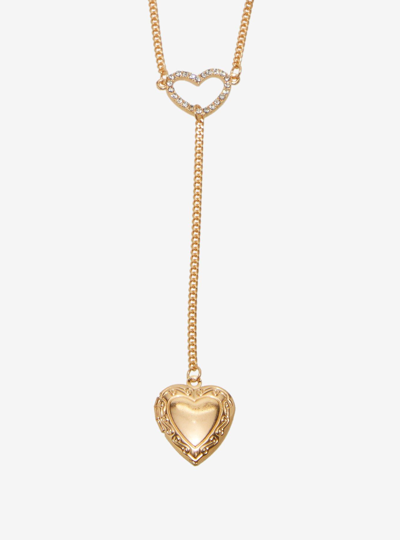 Sweet Society Bow Locket Lariat Necklace Set, , alternate